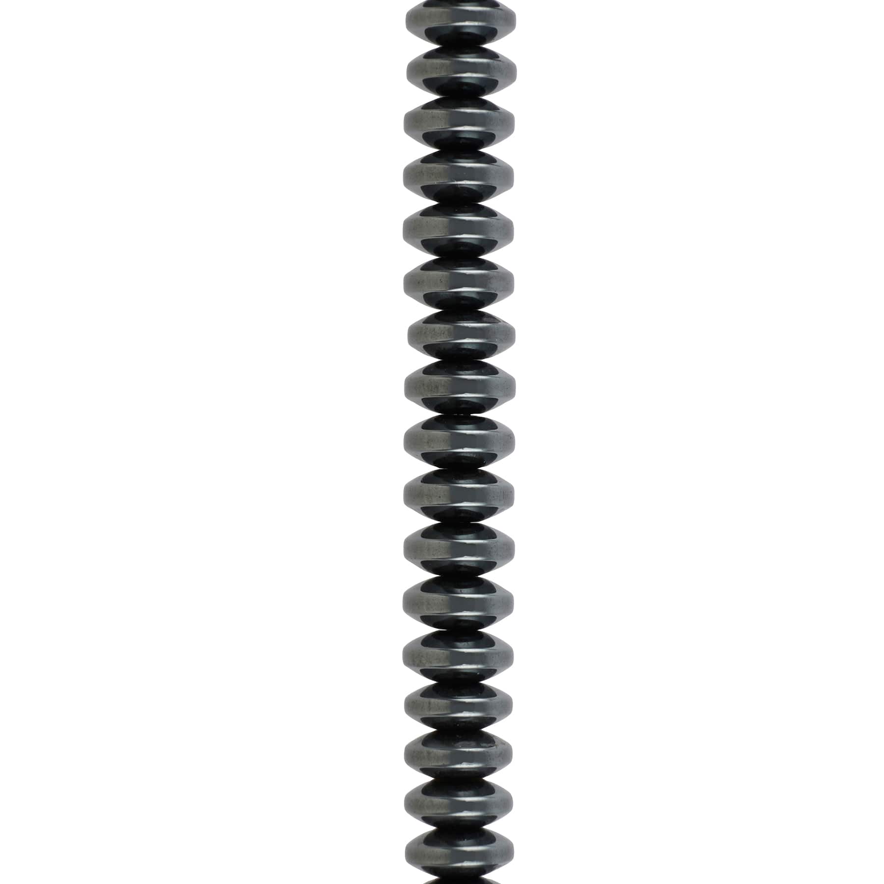 12 Pack: Black Hematite Rondelle Beads, 6mm by Bead Landing™