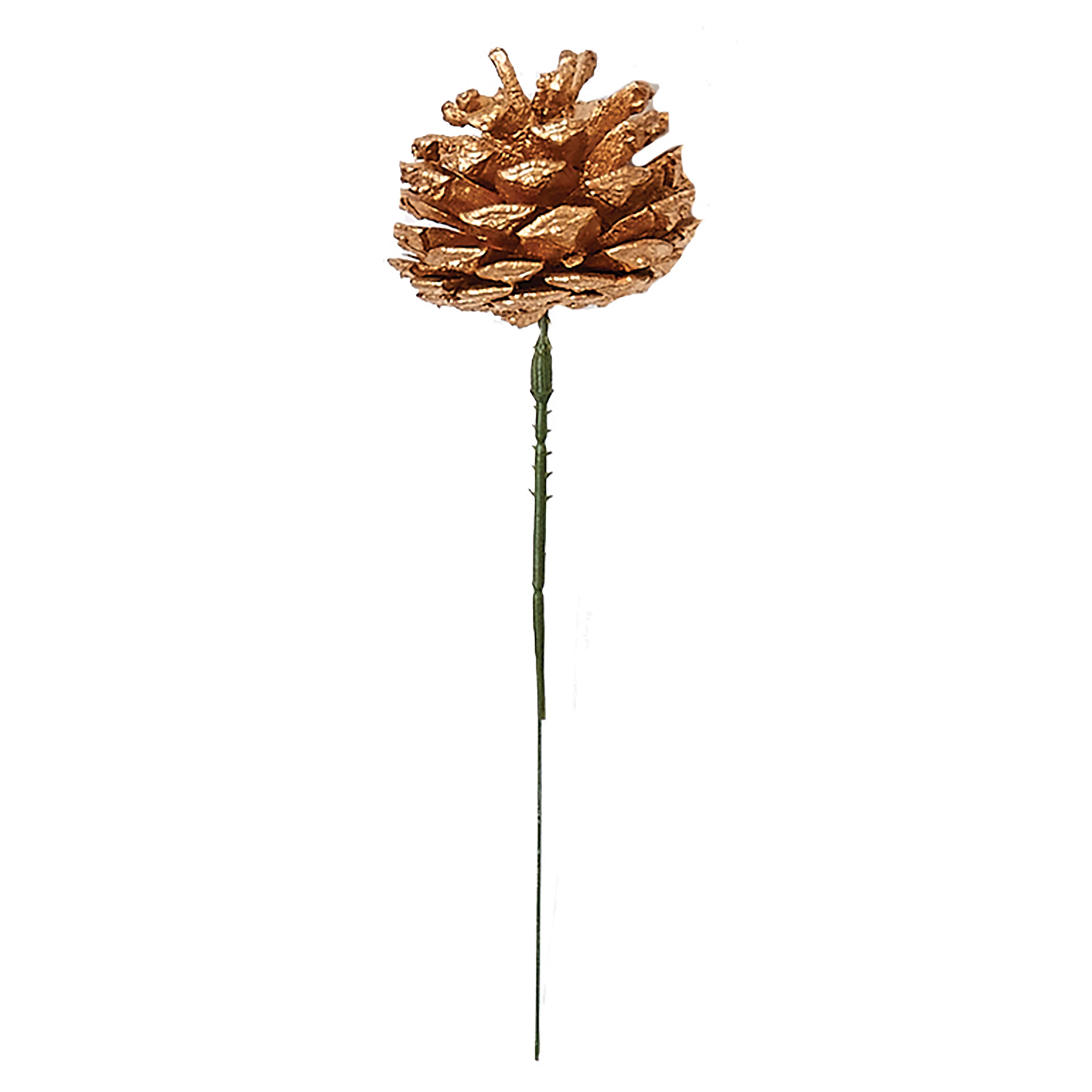 8" Gold Pinecone Christmas Picks