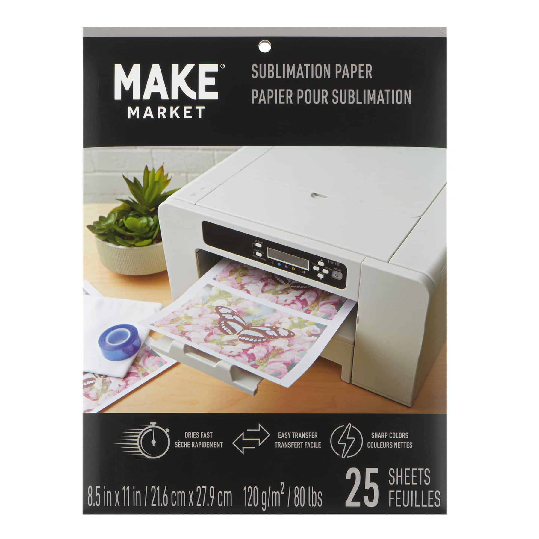 8.5" x 11" Sublimation Paper, 25 Sheets by Make Market®