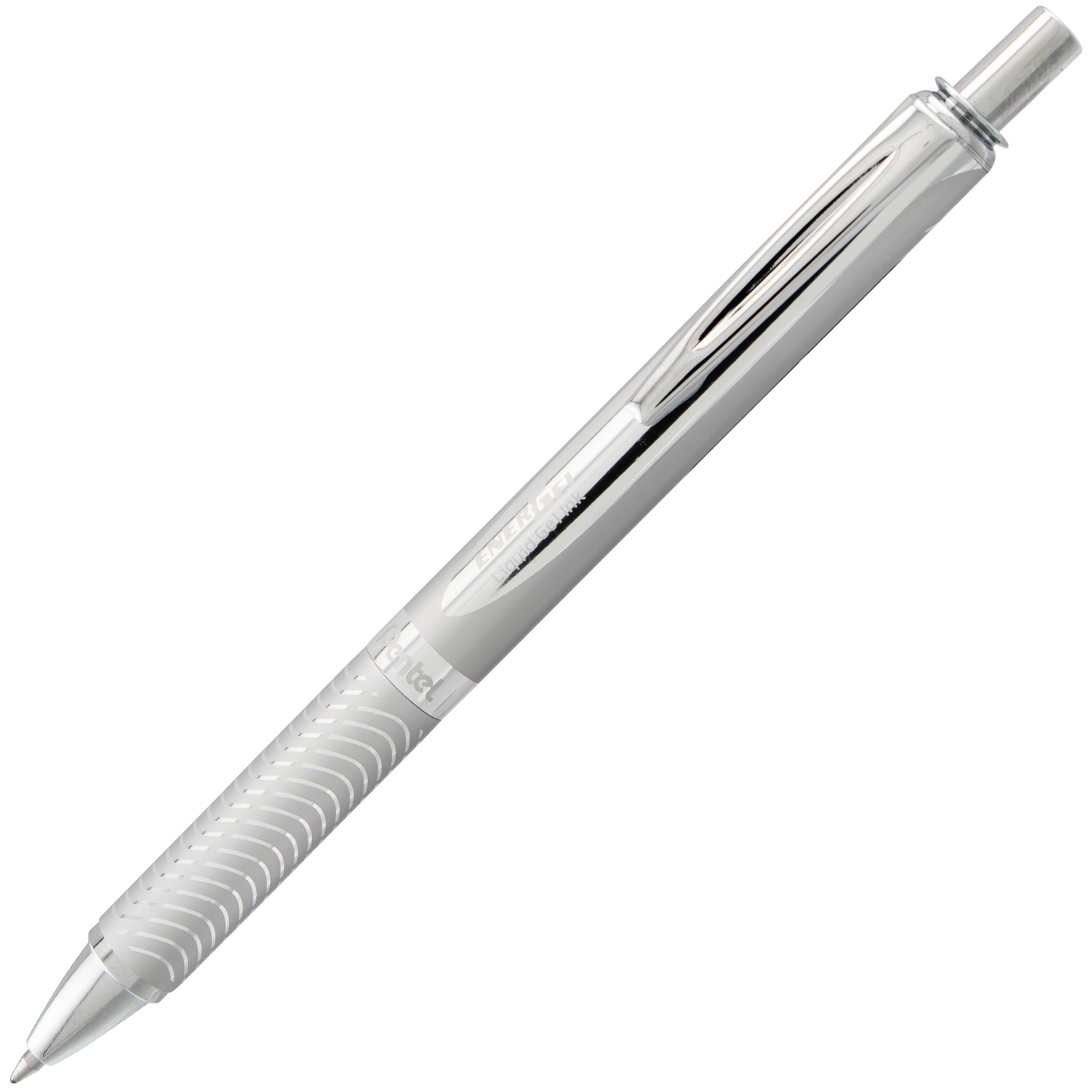 Pentel EnerGel® Silver Metal Barrel 0.7mm Black Ink Gel Pen