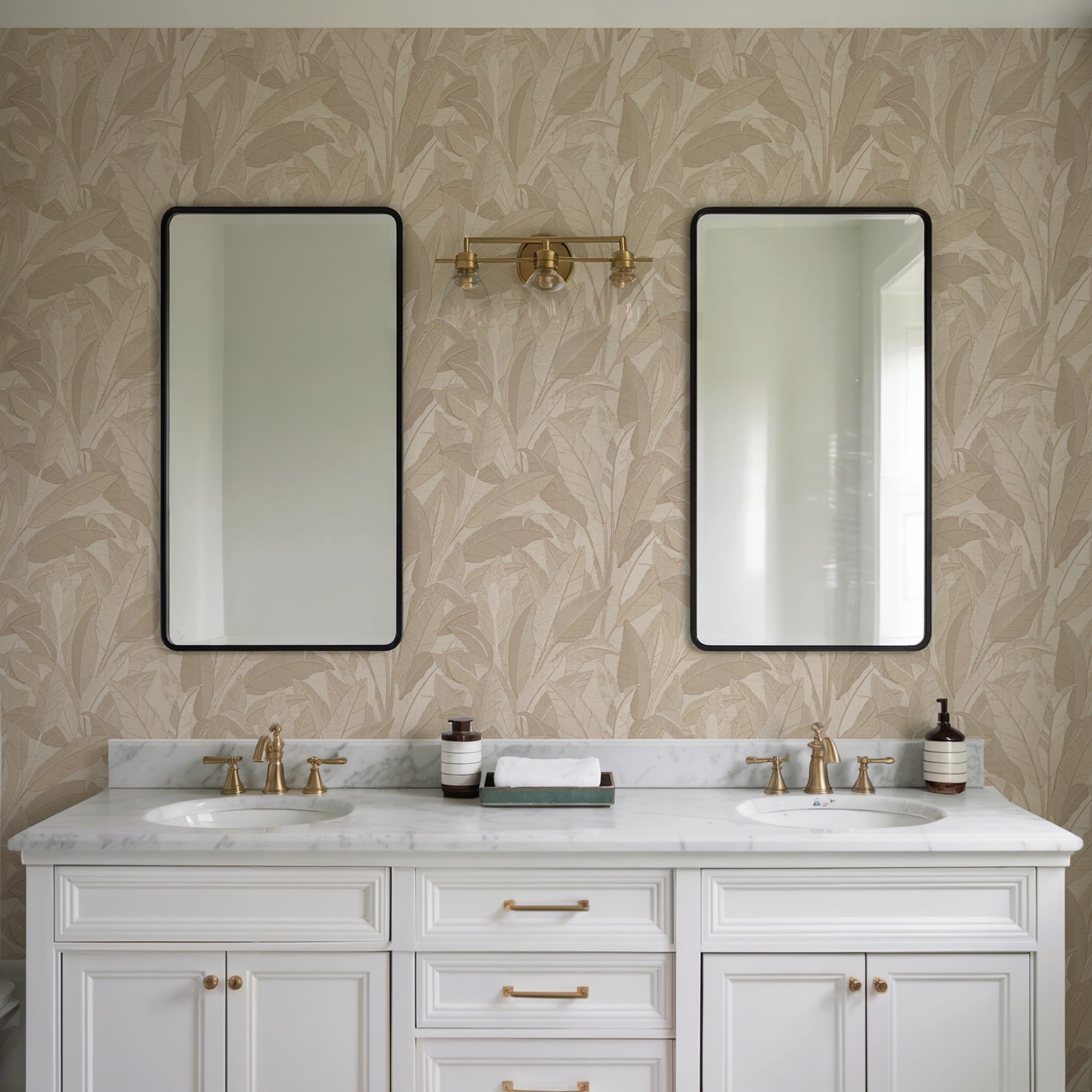 Designs Direct Embroidered Tropical Foliage Wallpaper