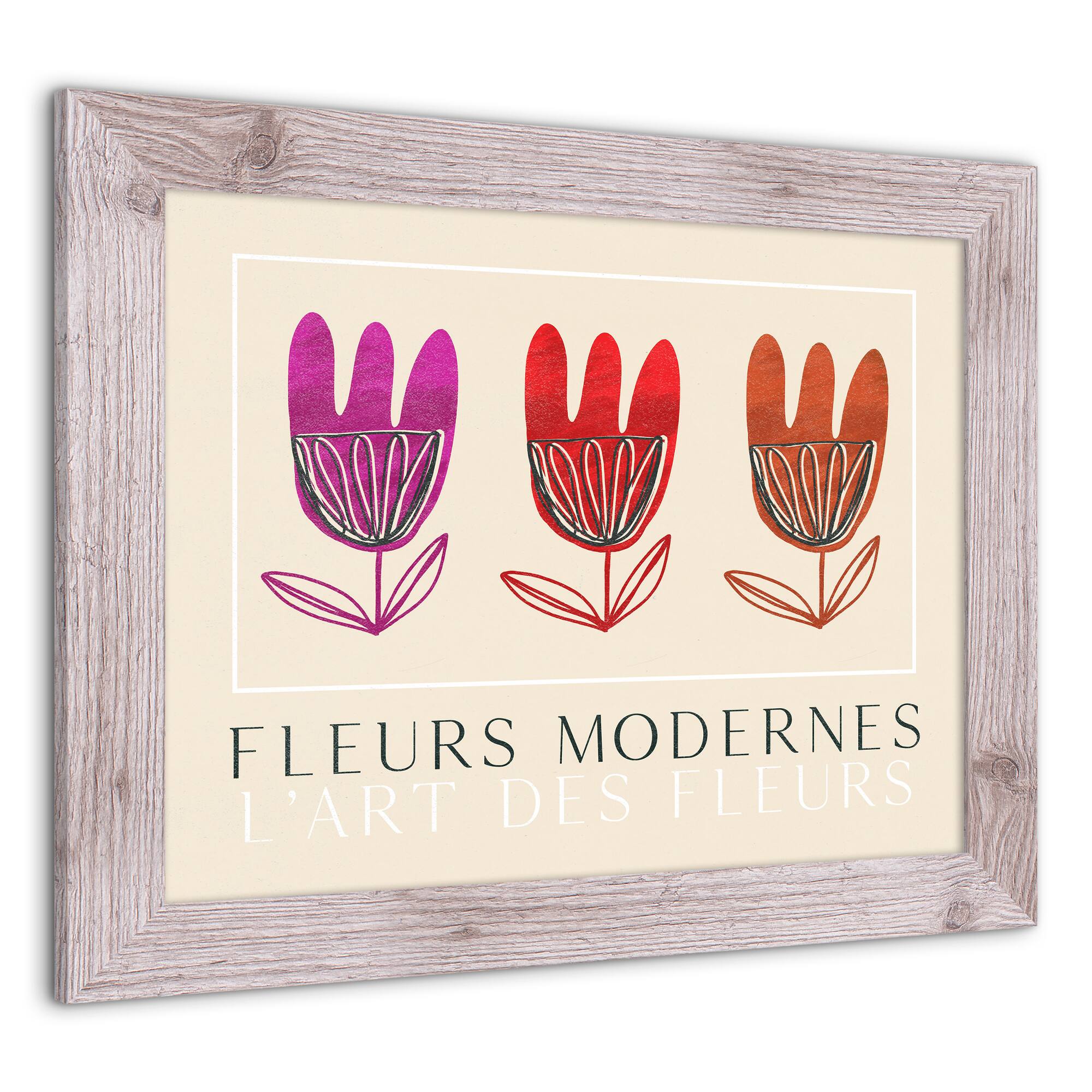 Fleurs Modernes Wall Print in Frame