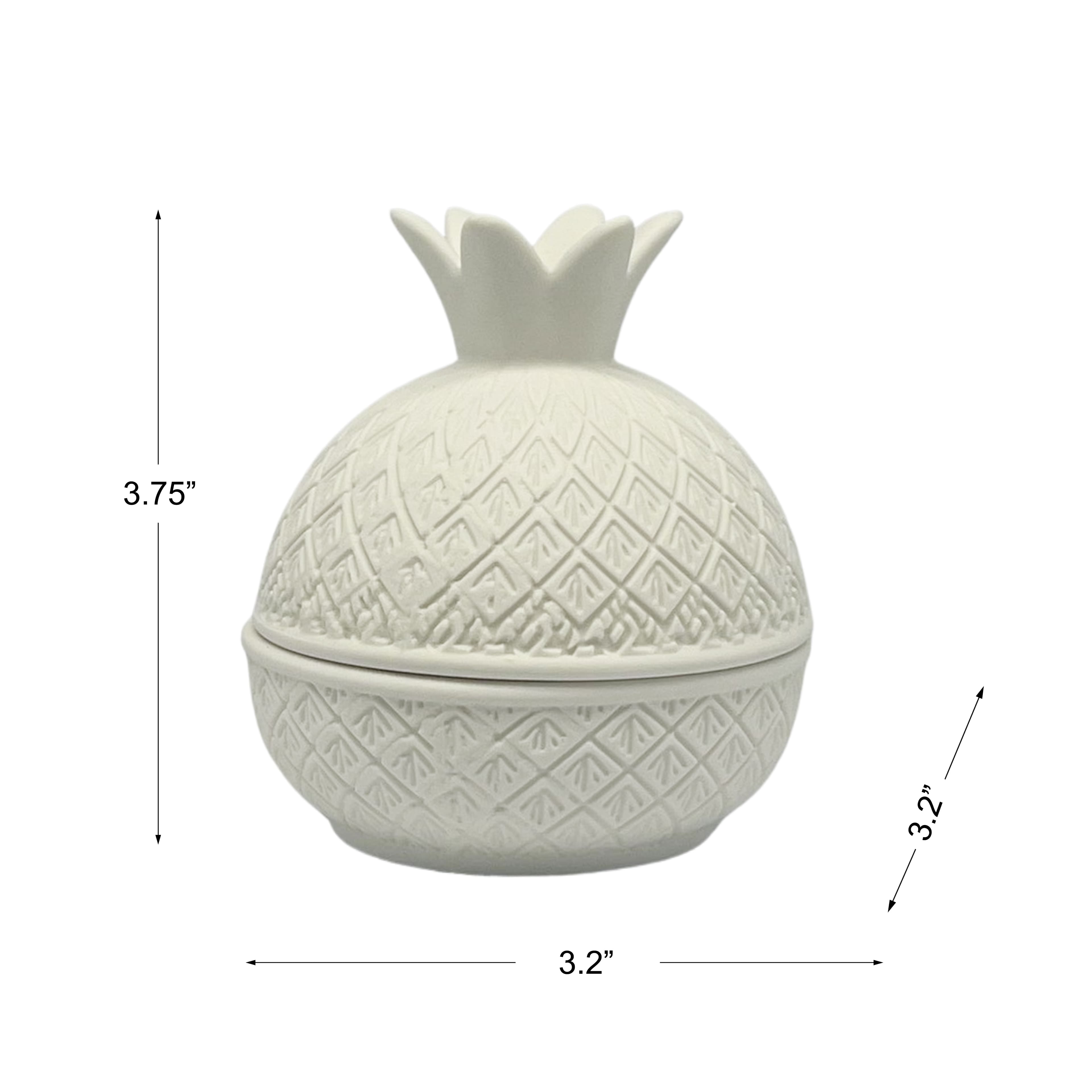 3.75" Pineapple DIY Ceramic Trinket Box with Lid by Make Market®