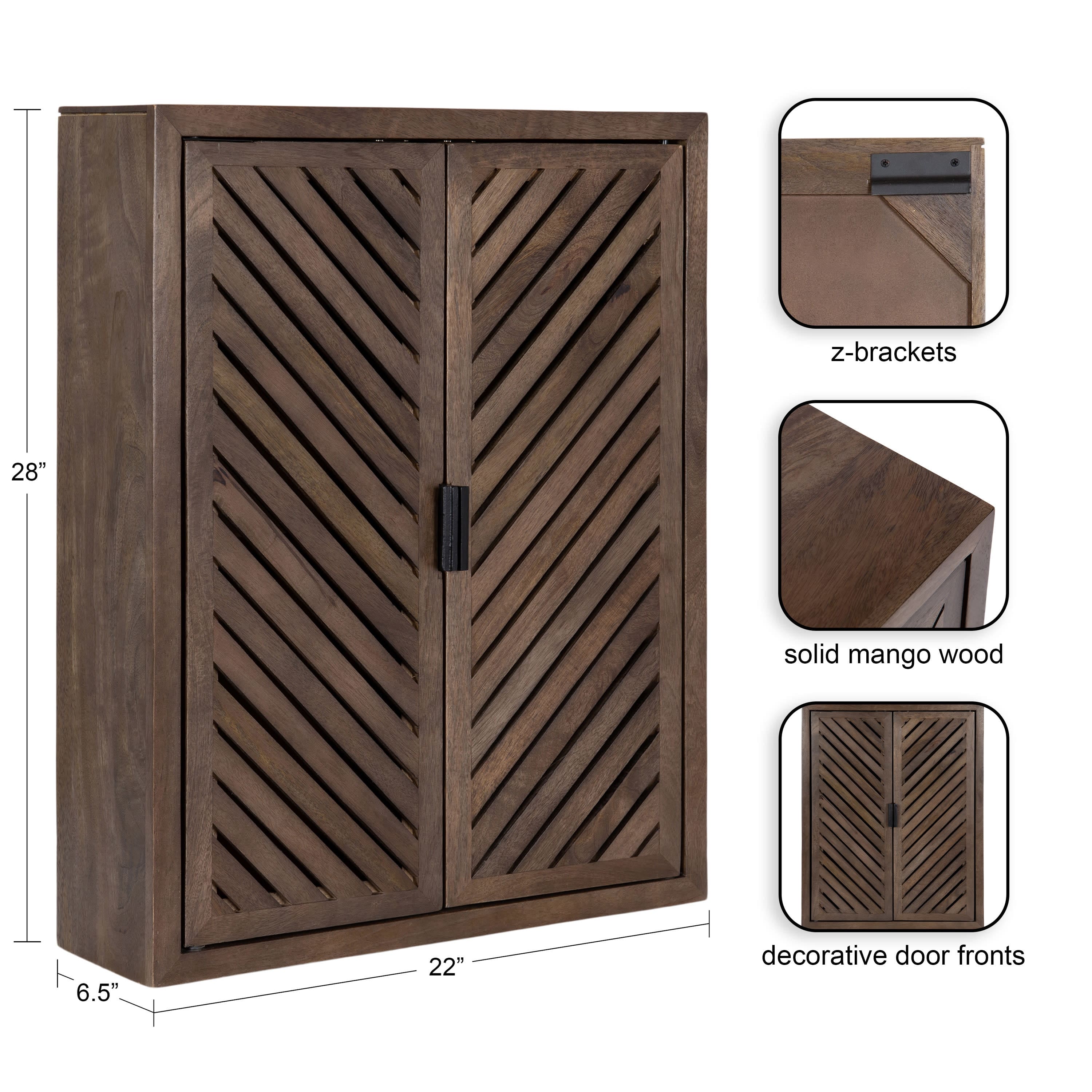 Kate and Laurel Mezzeta Tall Wood Bath Cabinet