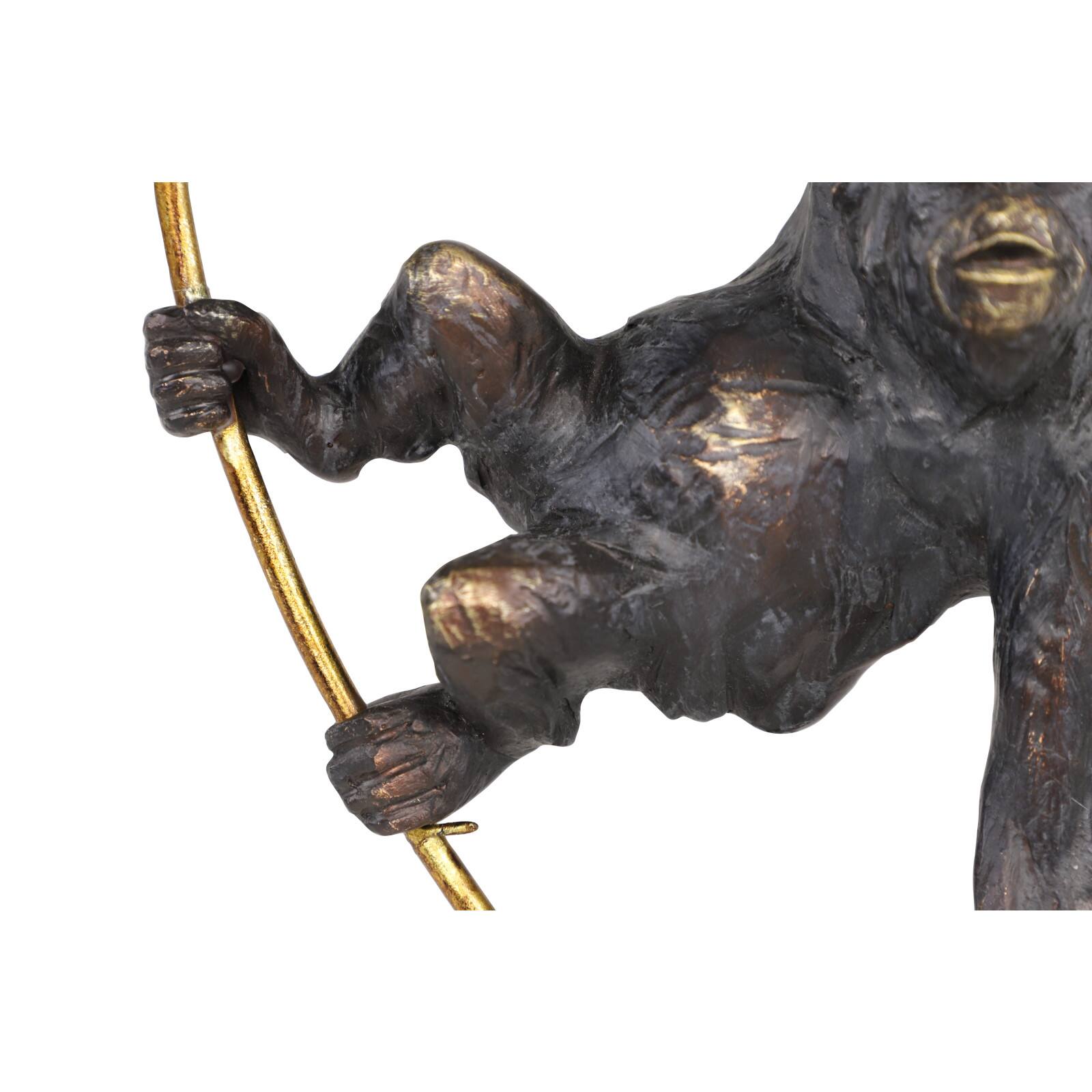 Black Resin Modern Sculpture, Monkey 23" x 7" x 5"