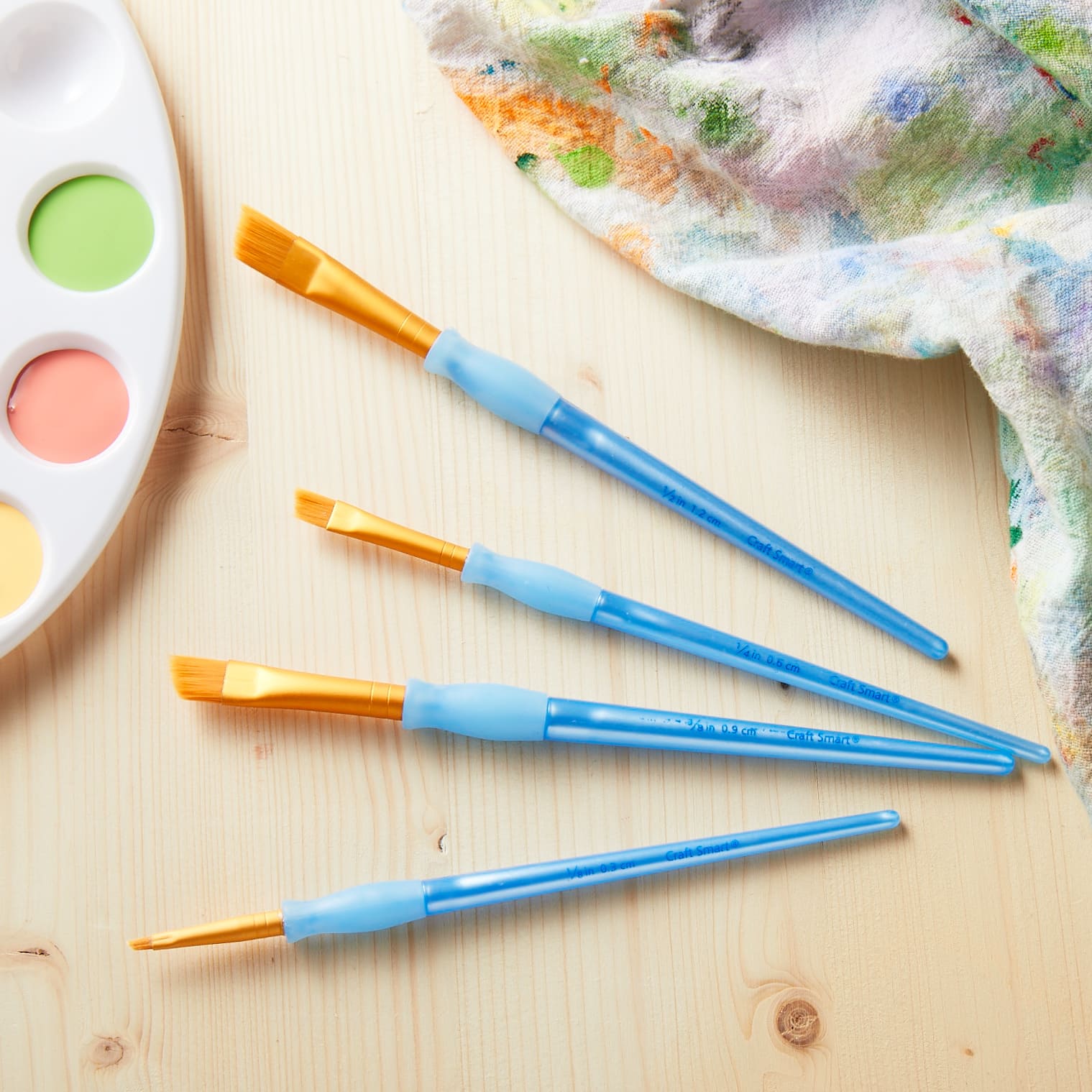 9 Packs: 4 ct. (36 total) Golden Taklon Angular Brush Set by Craft Smart®