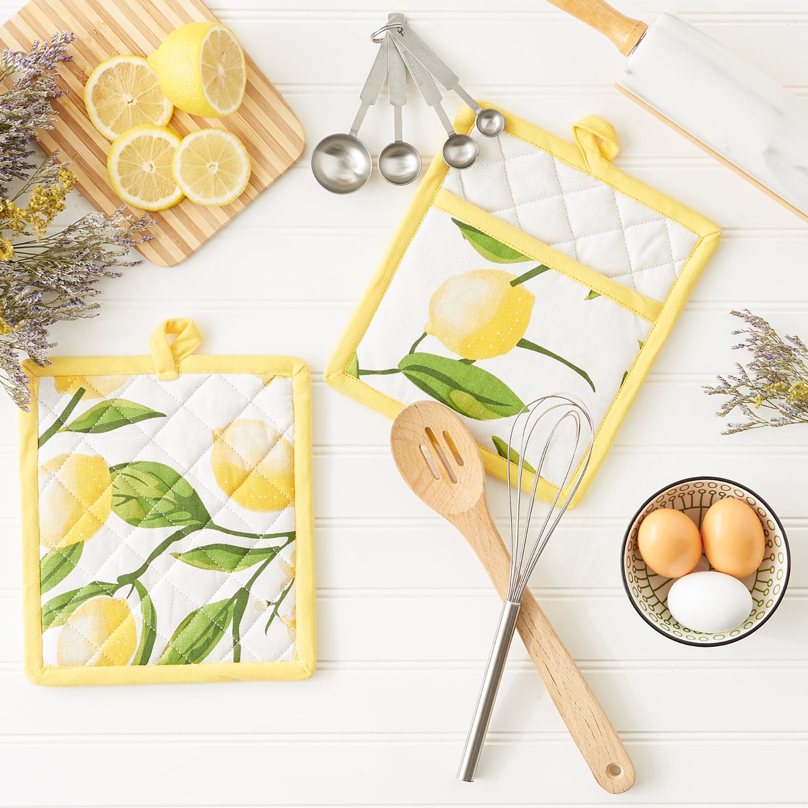 Lemon Bliss Print Potholder Set