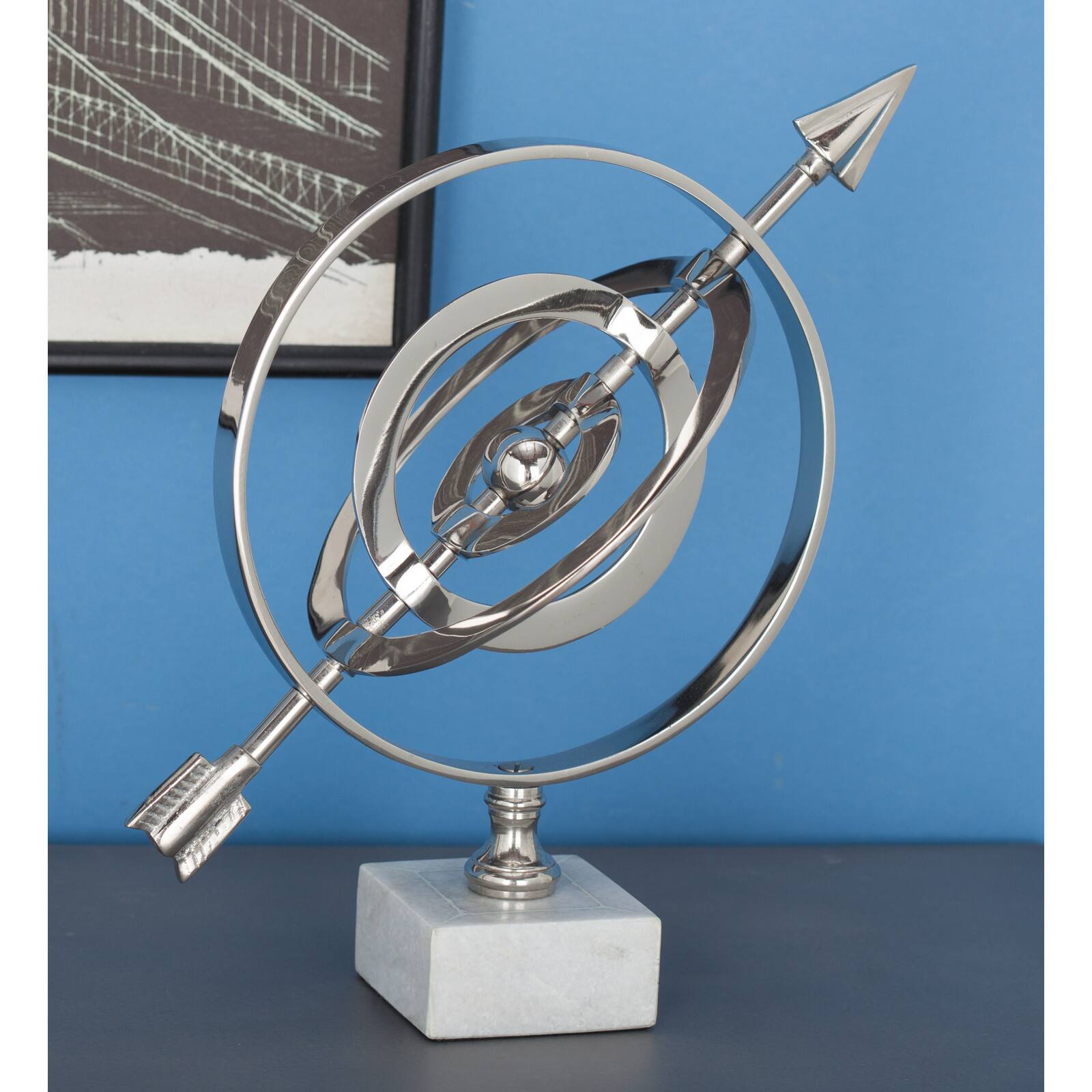 12" Silver Aluminum Glam Globe