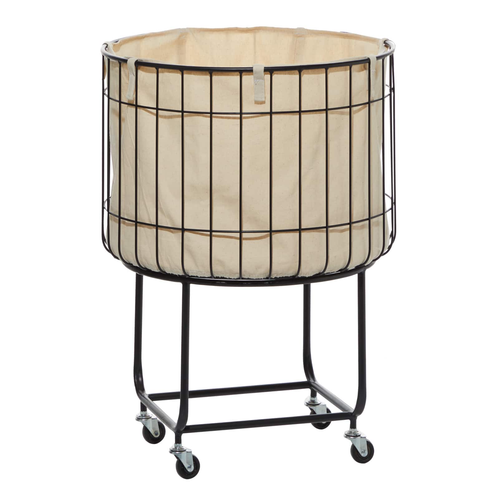 Black Contemporary Metal Storage Cart, 26" x 19"