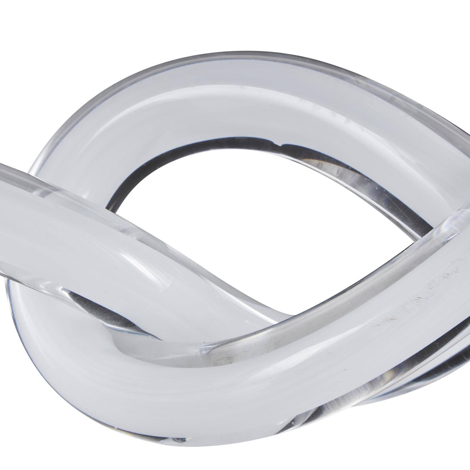 8.3" Black & White Glass Handmade Knot Sculptures, 2ct.