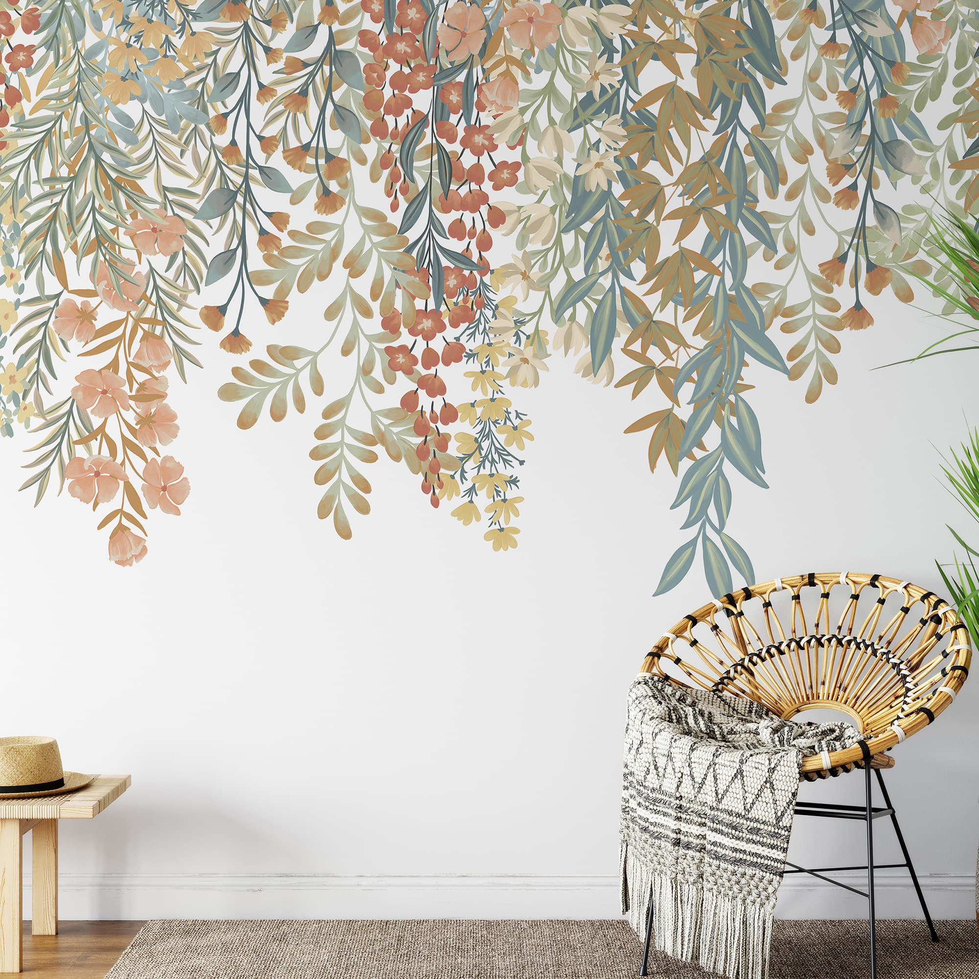 Designs Direct Falling Folliage Beige Wall Mural