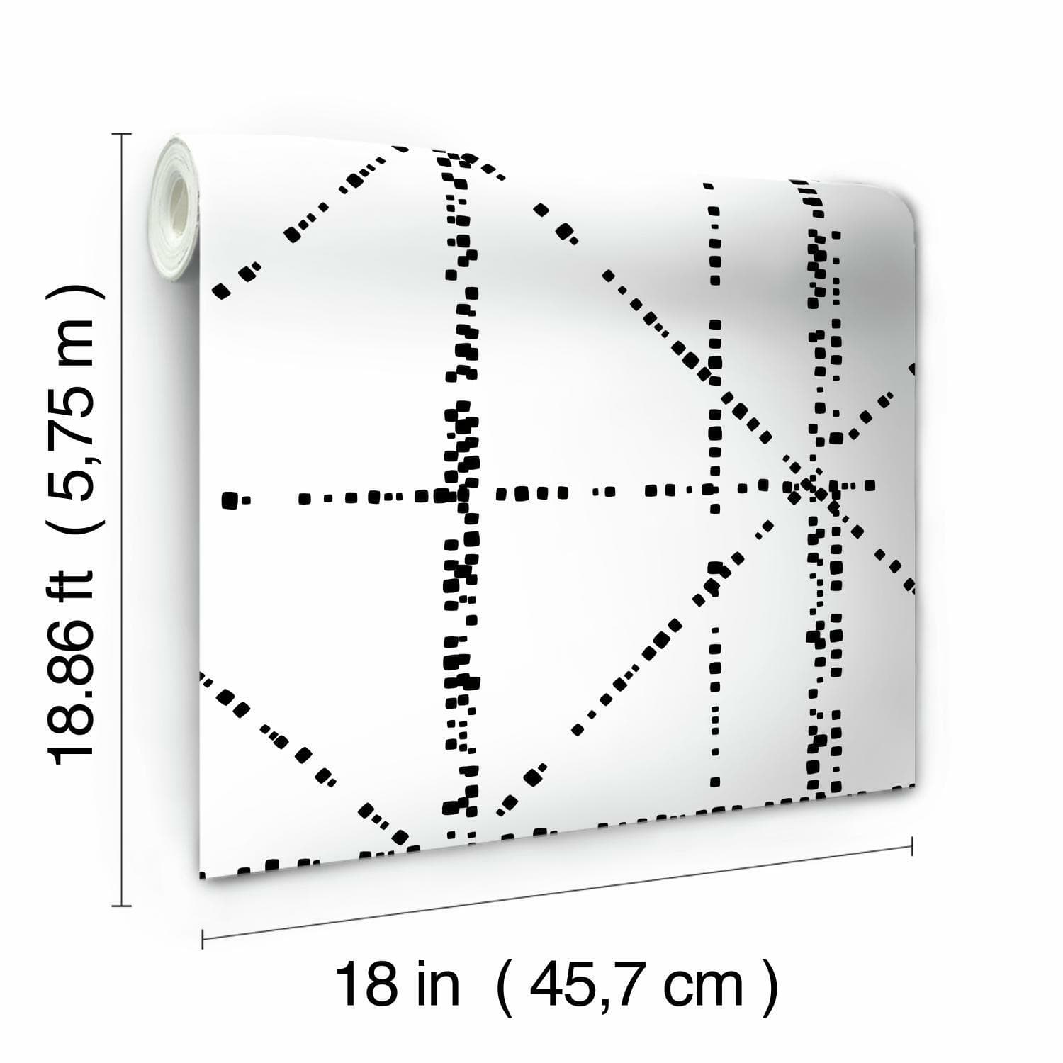 RoomMates Black Diamond Grid Specks Peel & Stick Wallpaper