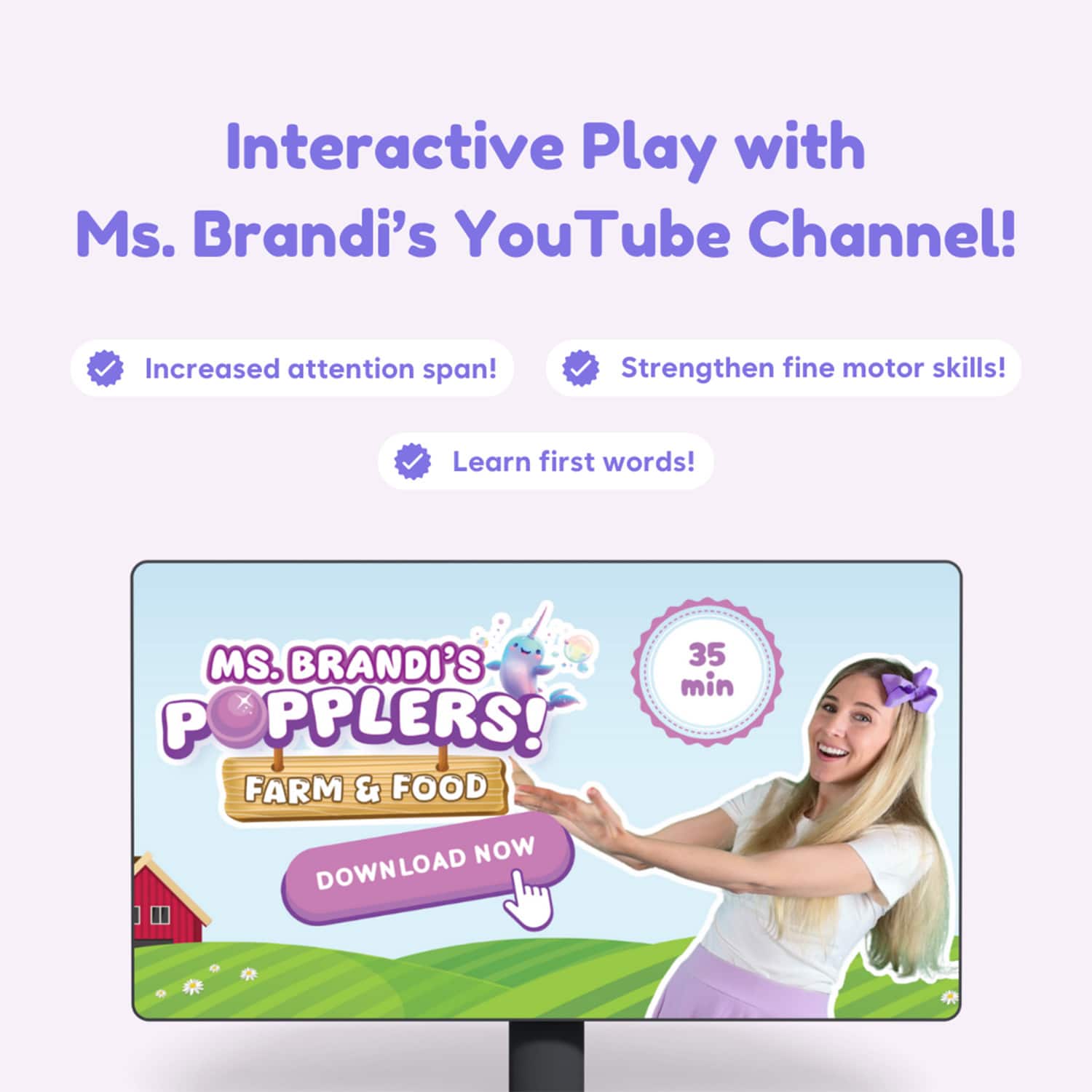 The Fidget Game Ms. Brandi's Popplers Farm & Food Educational Game Set