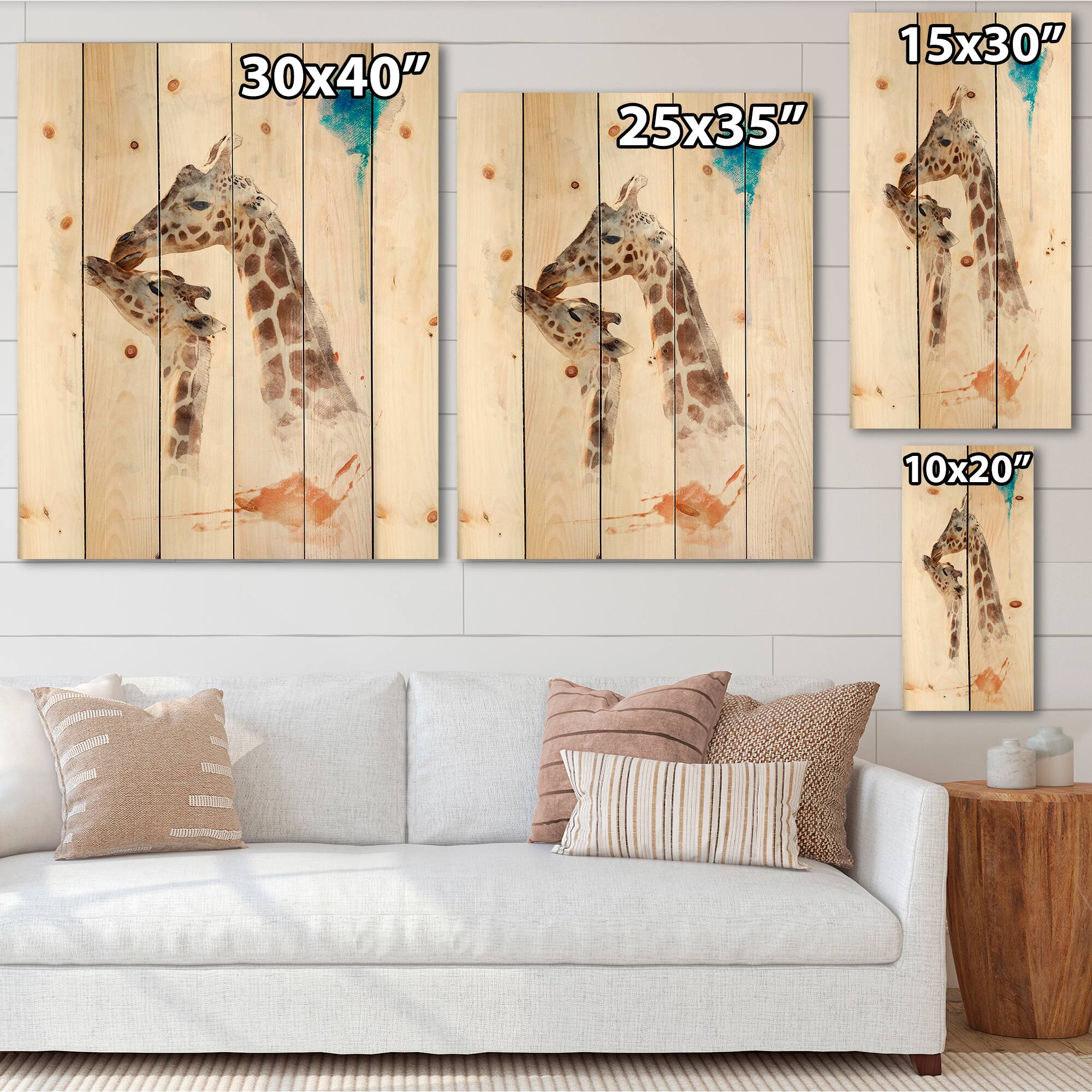 Designart - Portrait of A Giraffe and Child