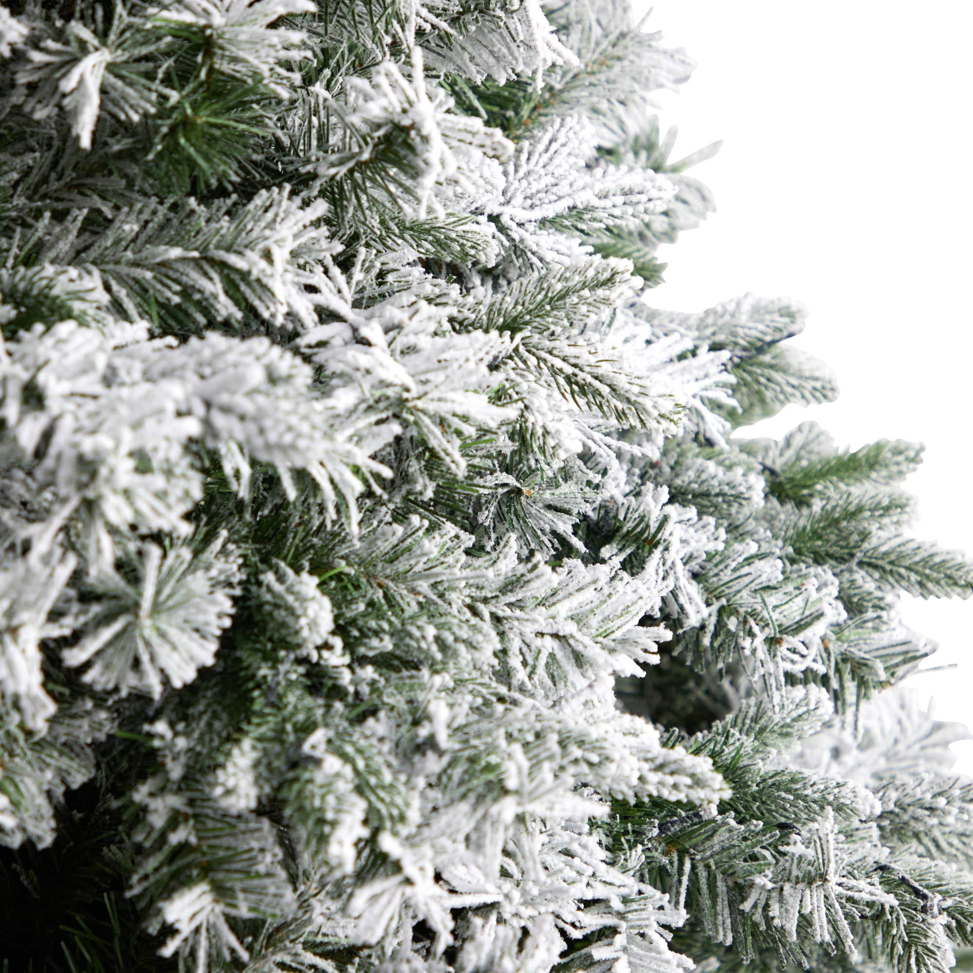 10ft. Pre-Lit Flocked Vermont Mixed Pine Artificial Christmas Tree, Clear LED Lights