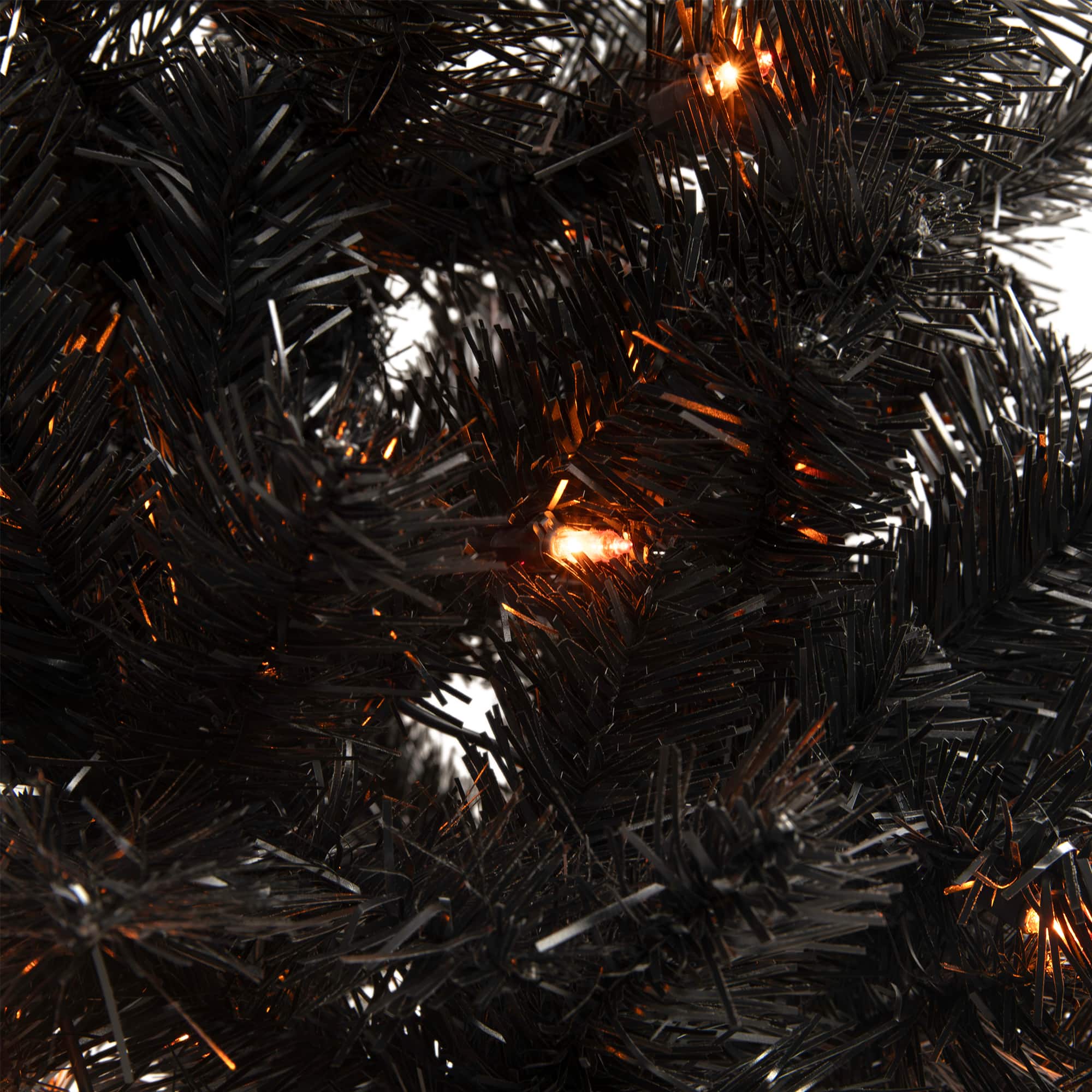 4ft. Pre-Lit Black Noble Spruce Artificial Halloween Tree, Orange Lights