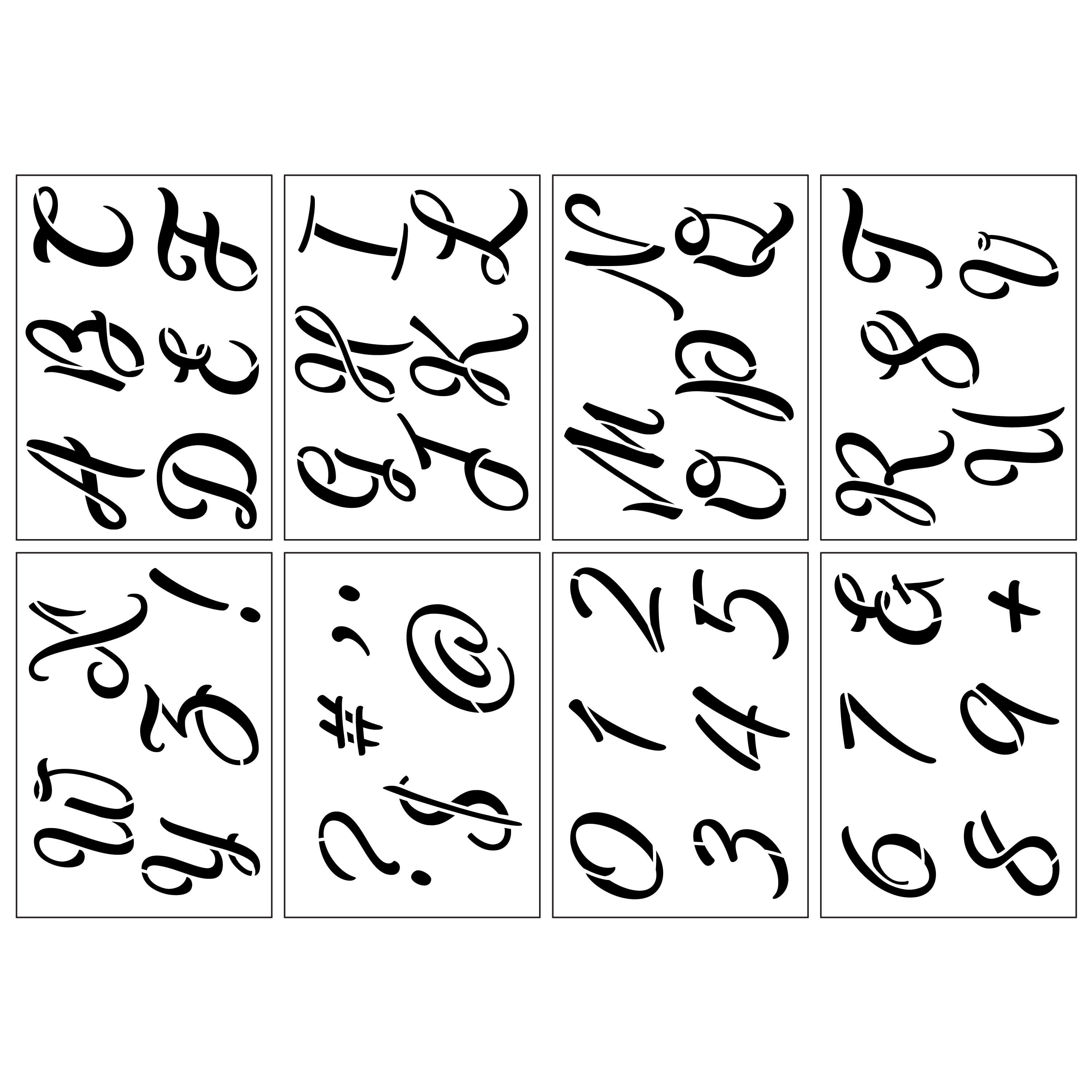 6 Pack: 3" Cursive Alphabet Stencils by Craft Smart®