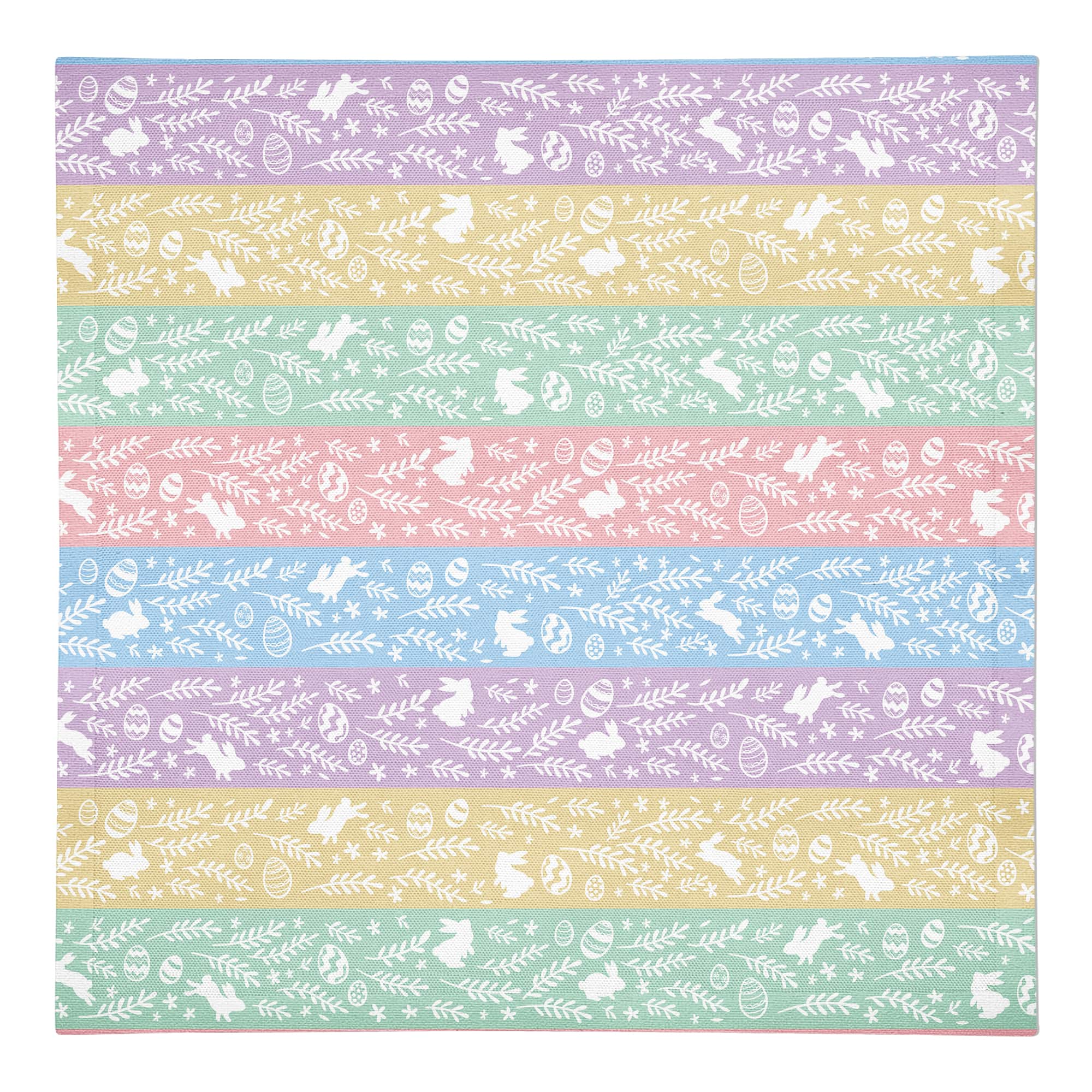 Botanical Bunny Stripes 10" x 10" Cotton Twill Napkin