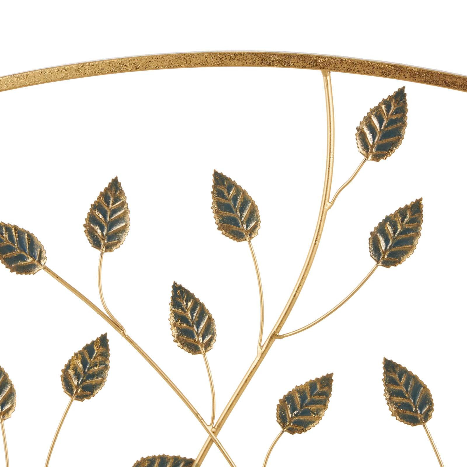 38.25" Gold Metal Leaf Foldable 3-Panel Fireplace Screen