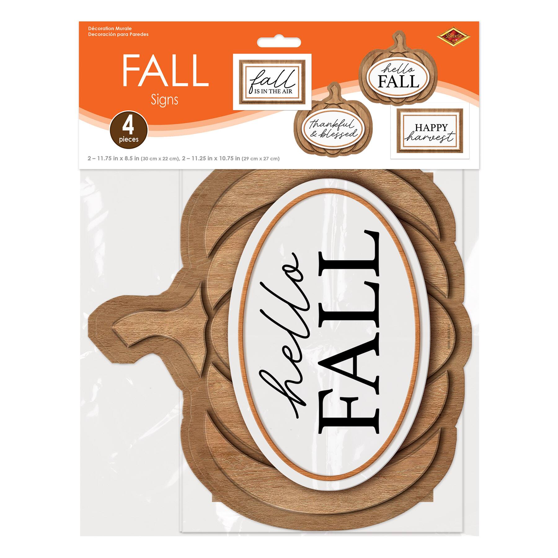 Beistle Fall Signs, 4ct.