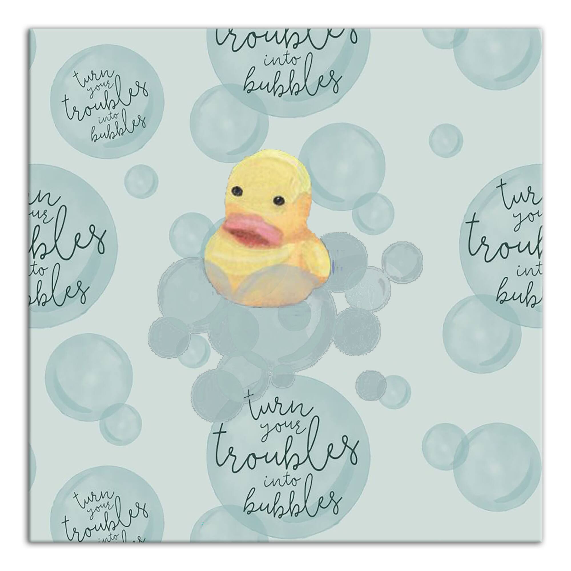 Turn Your Troubles Into Bubbles With Ducky Canvas Wall Art