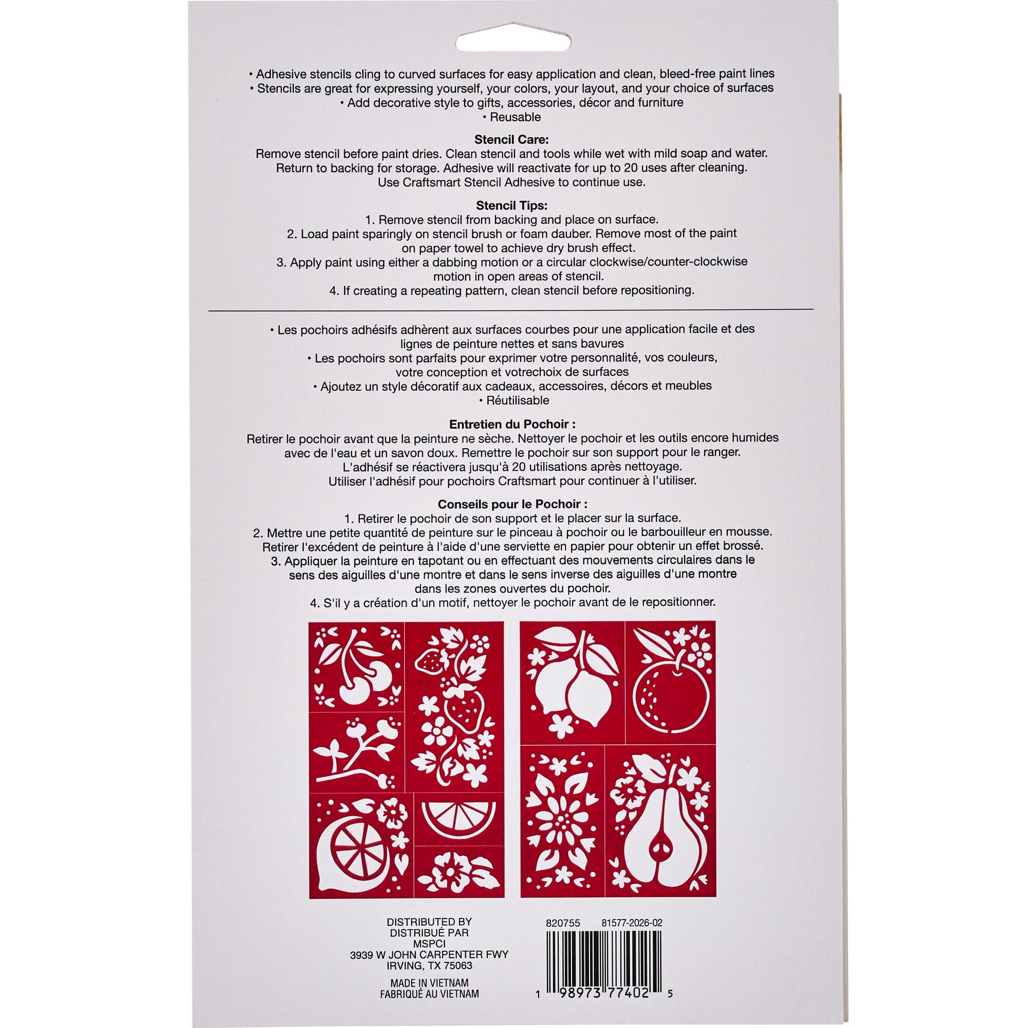Fruit Stencils, 7" x 10" by Craft Smart®