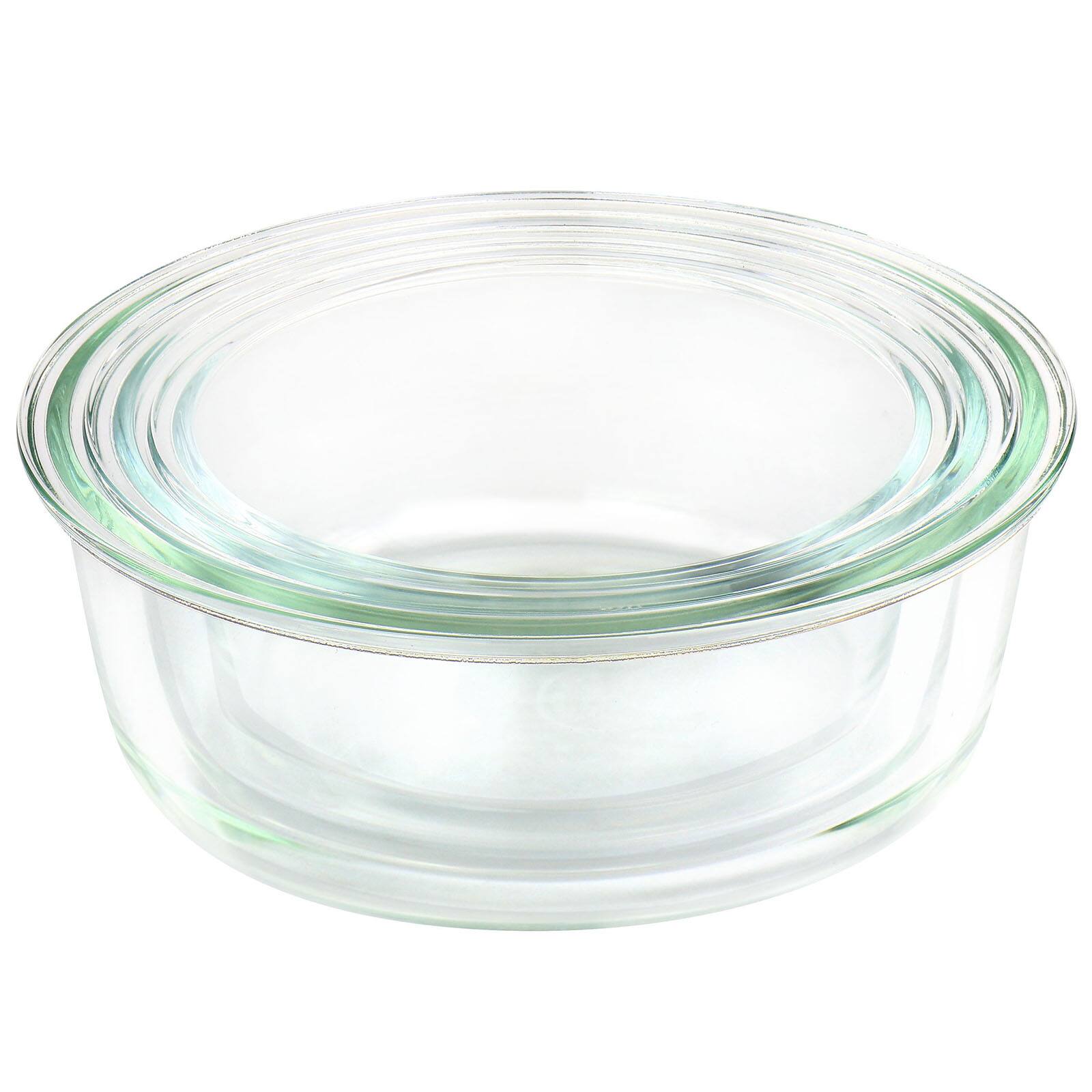 Martha Stewart Round Glass Storage Container Set with Leak Proof Lids
