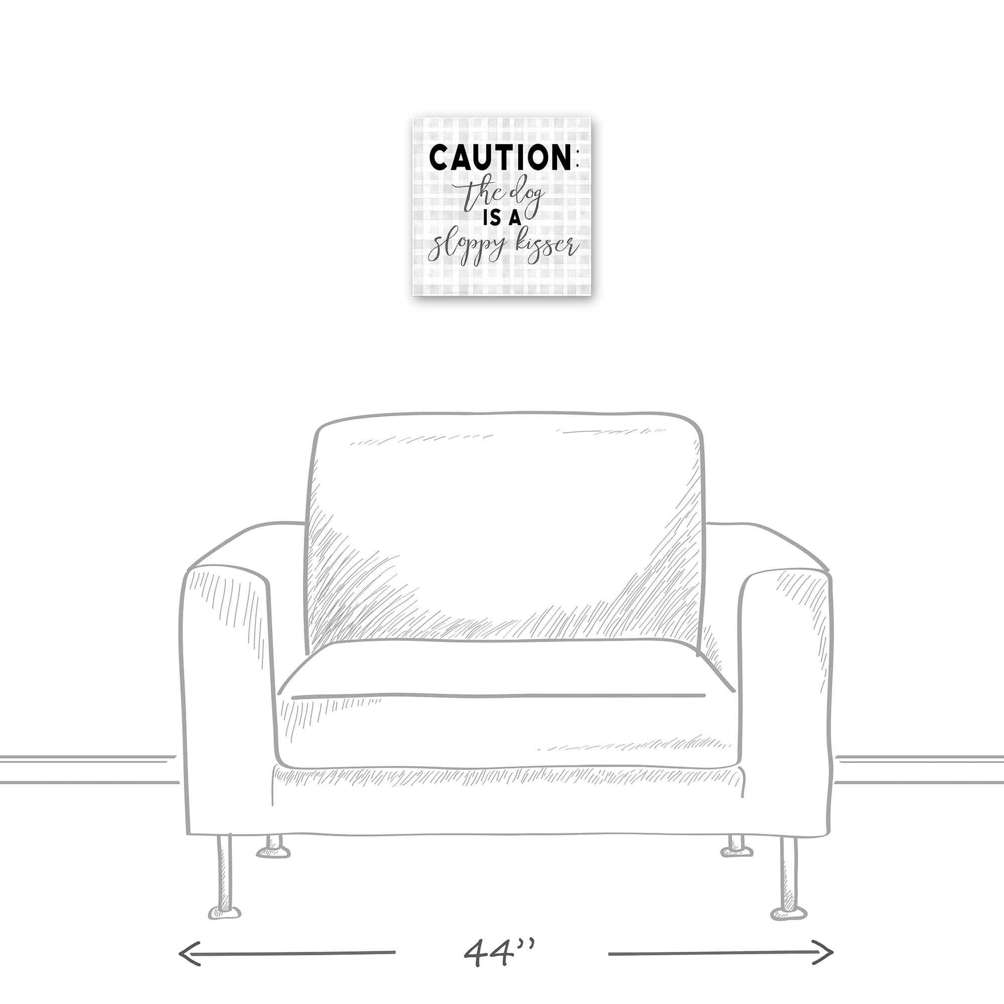 Caution Dog Kisses Canvas Wall Art