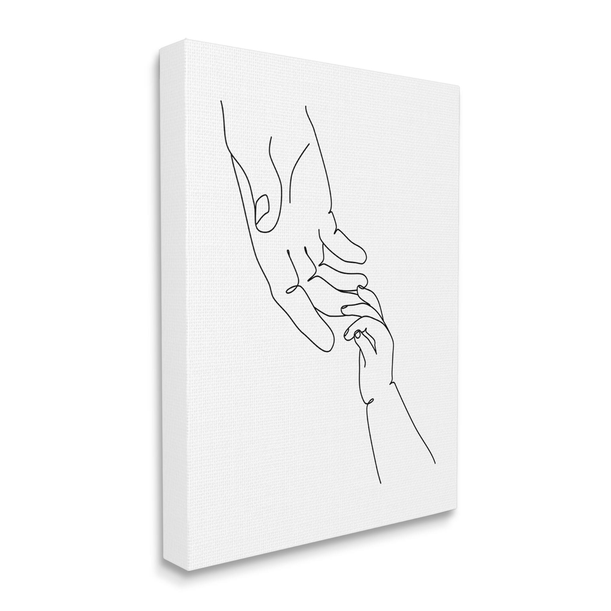 Stupell Industries Baby Hands Reaching Minimal Line Drawing Canvas Wall Art