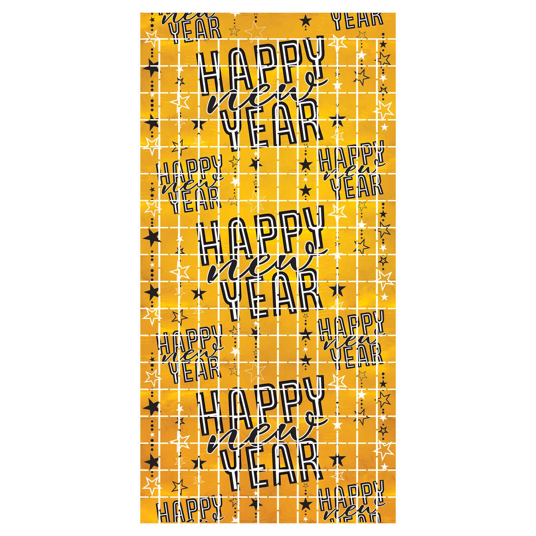 Beistle 6ft. x 3ft. Happy New Year Metallic Square Curtains, 2ct.