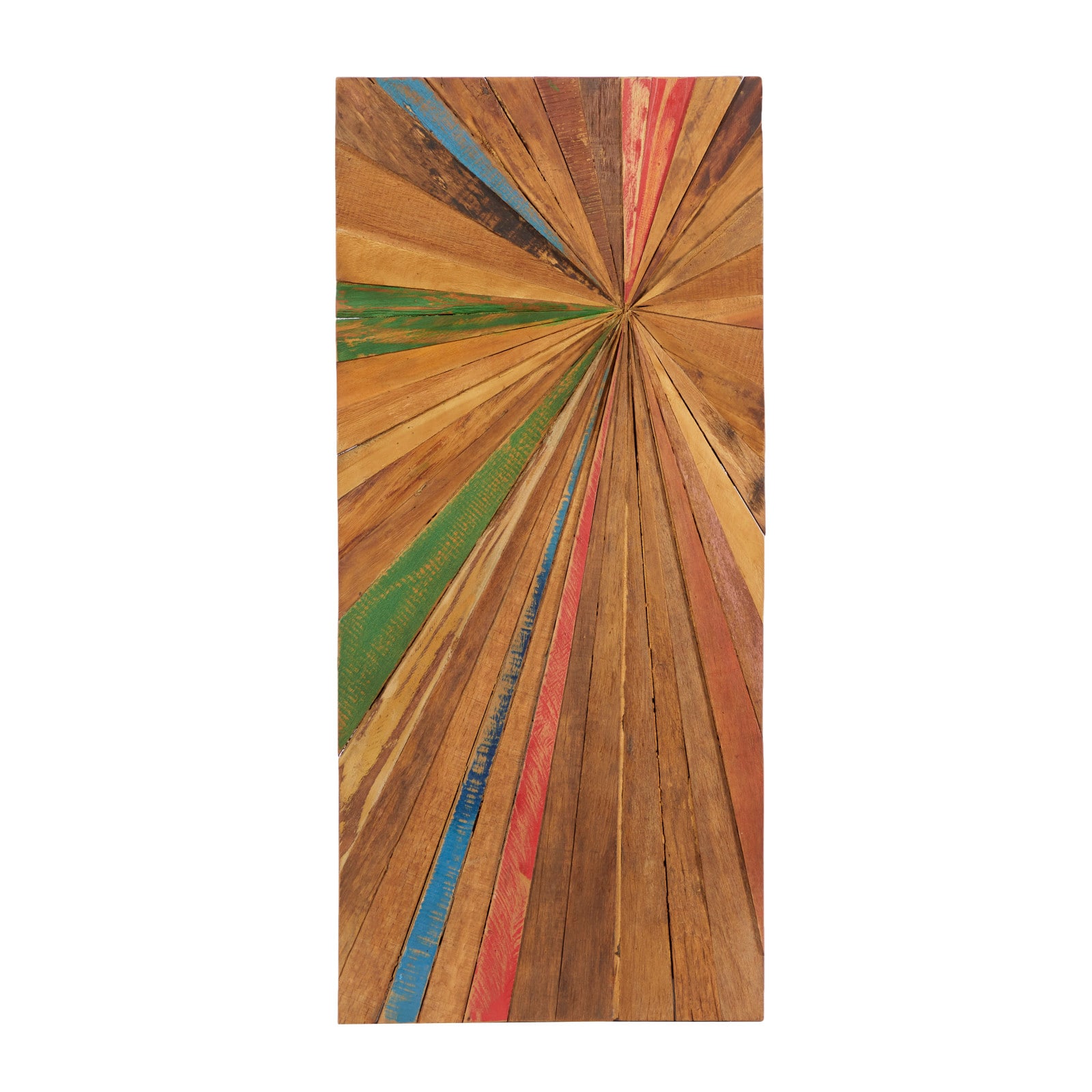 39" Brown Rustic Abstract Teak Wood Wall Decor