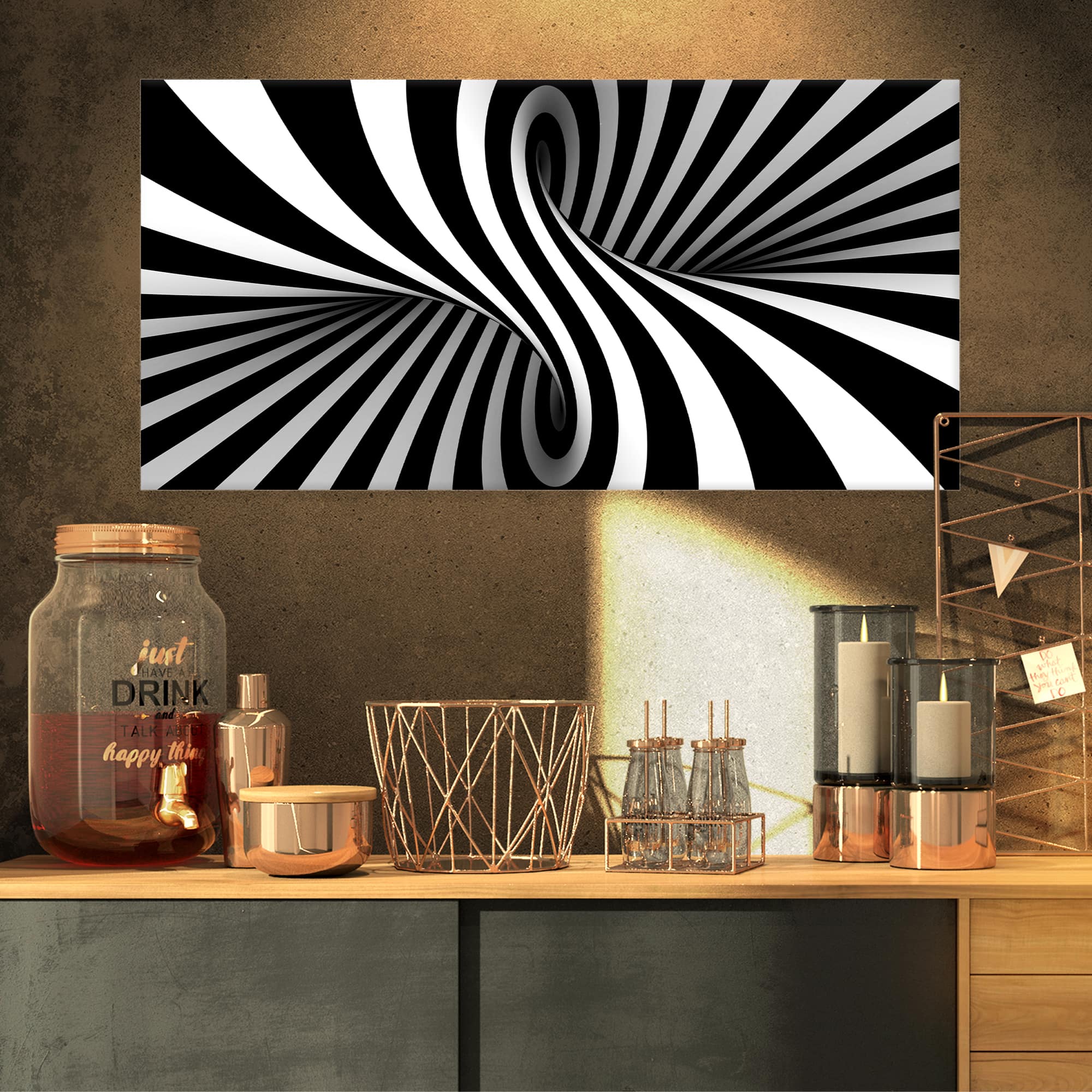 Designart - Black and White Spiral