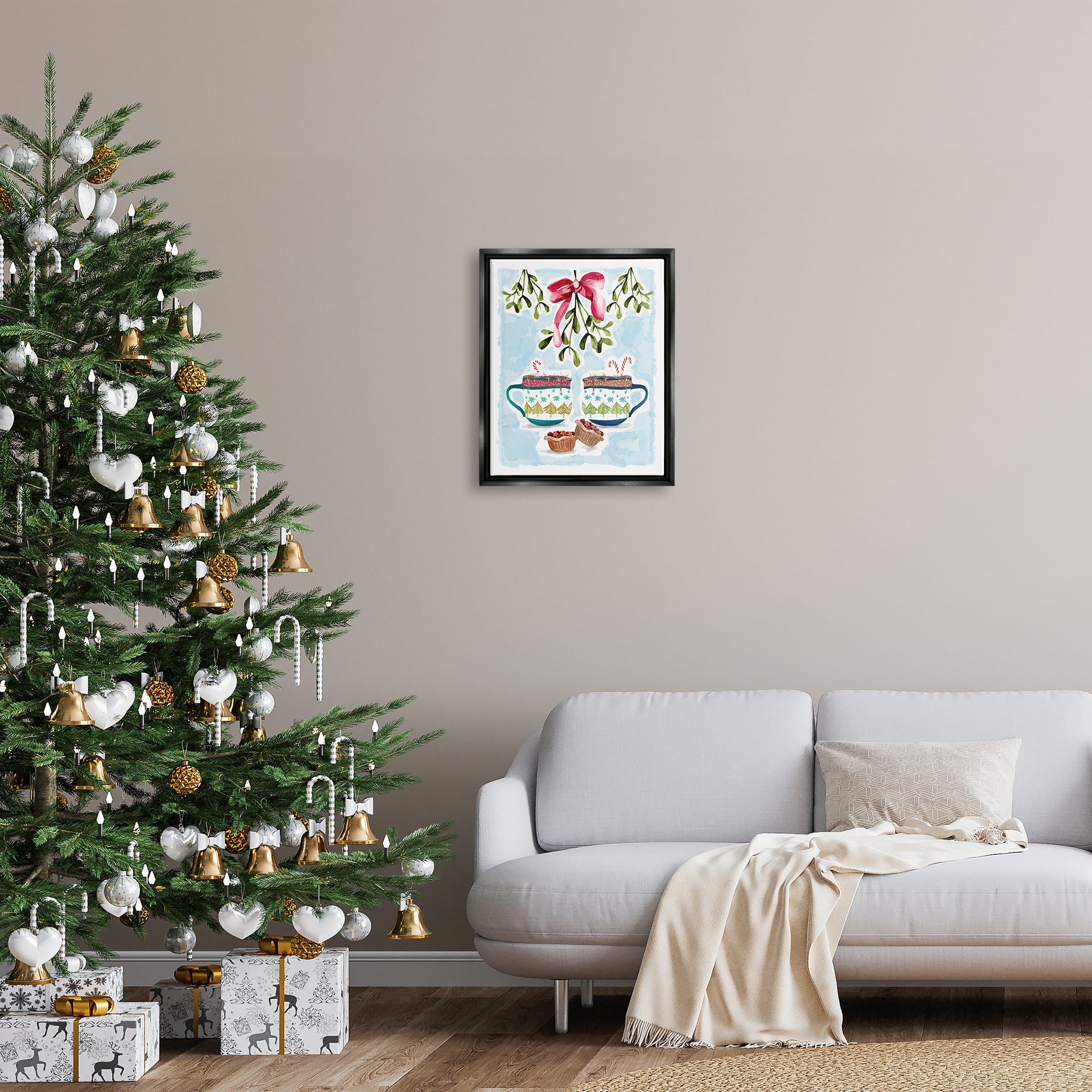 Stupell Industries Cozy Winter Cocoa Dessert Framed Floater Canvas Wall Art