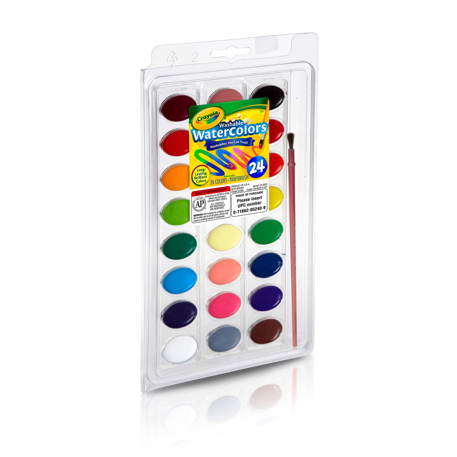Crayola® Washable Watercolours Pan Set, 24ct
