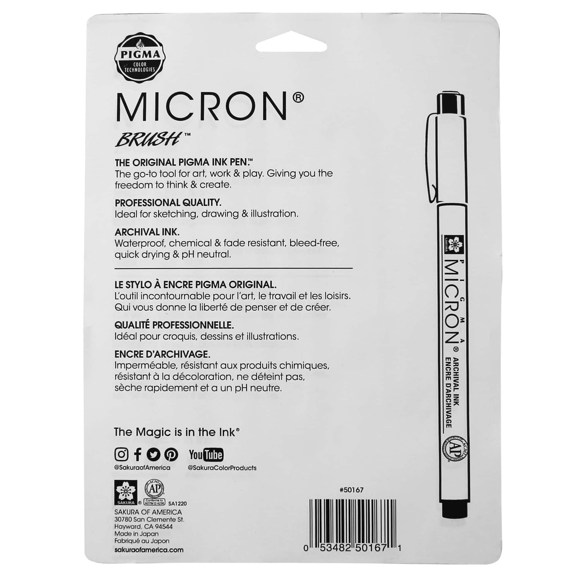 Pigma® Micron® Grays Fine Liner & Brush Pen Set