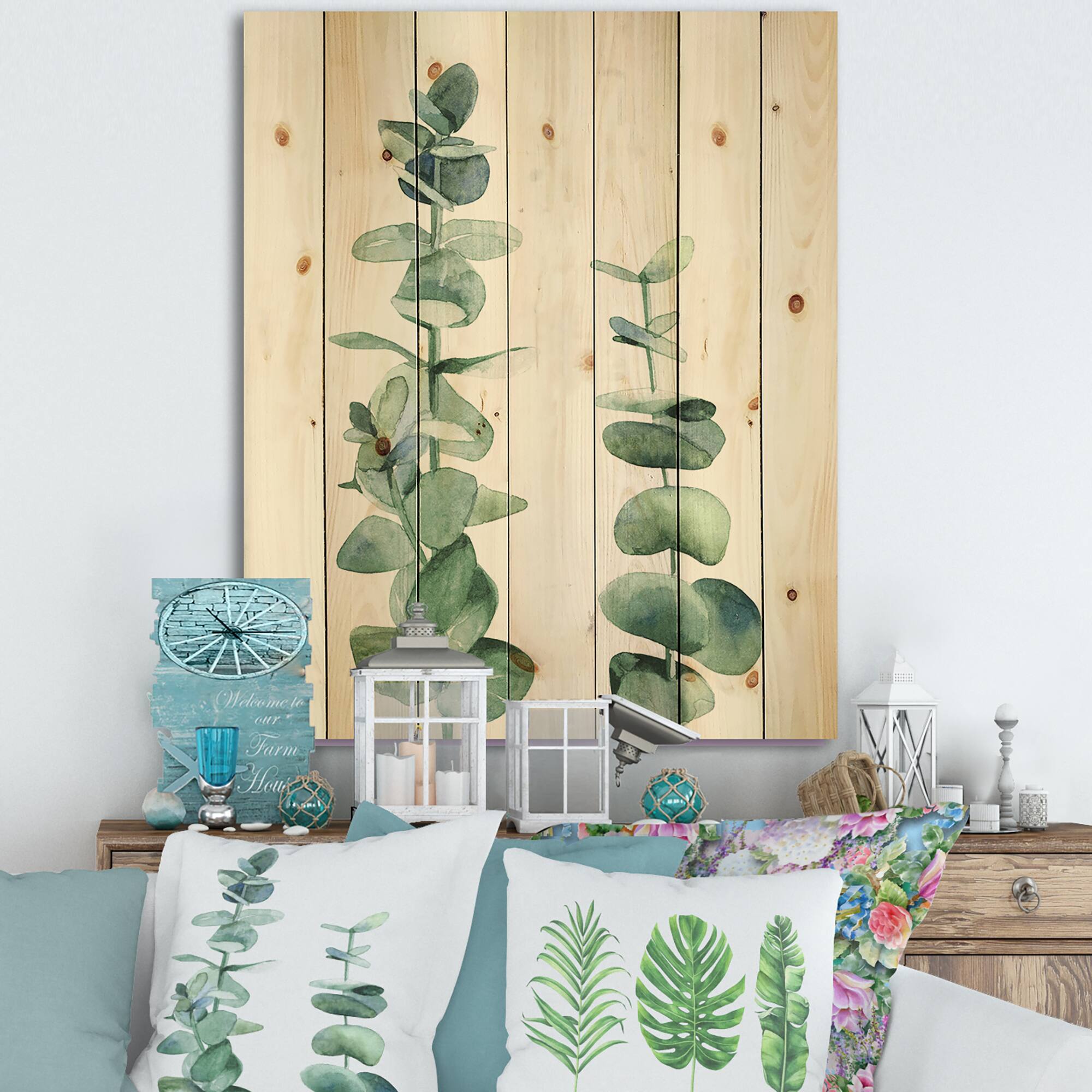 Designart - Silver Blue Eucalyptus Branch