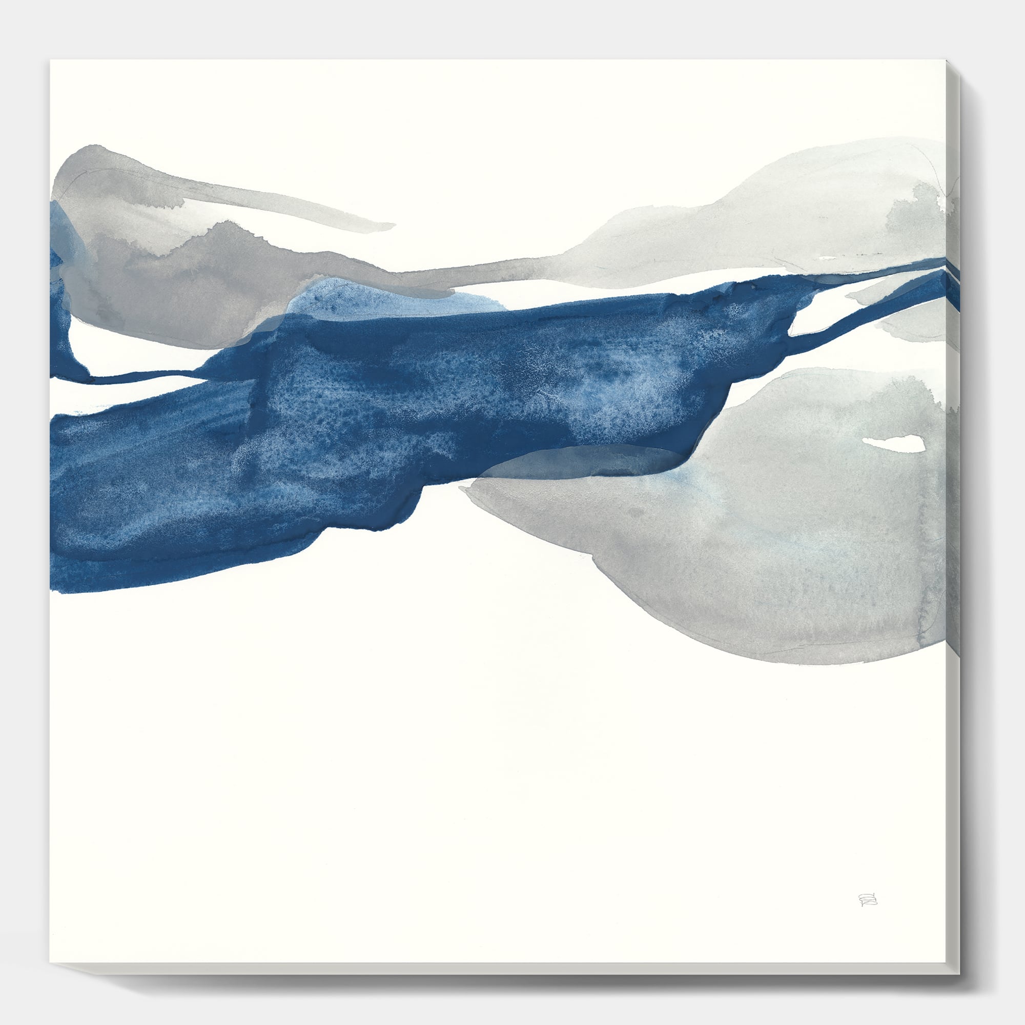 Designart - Gouache Sapphire on Gray II