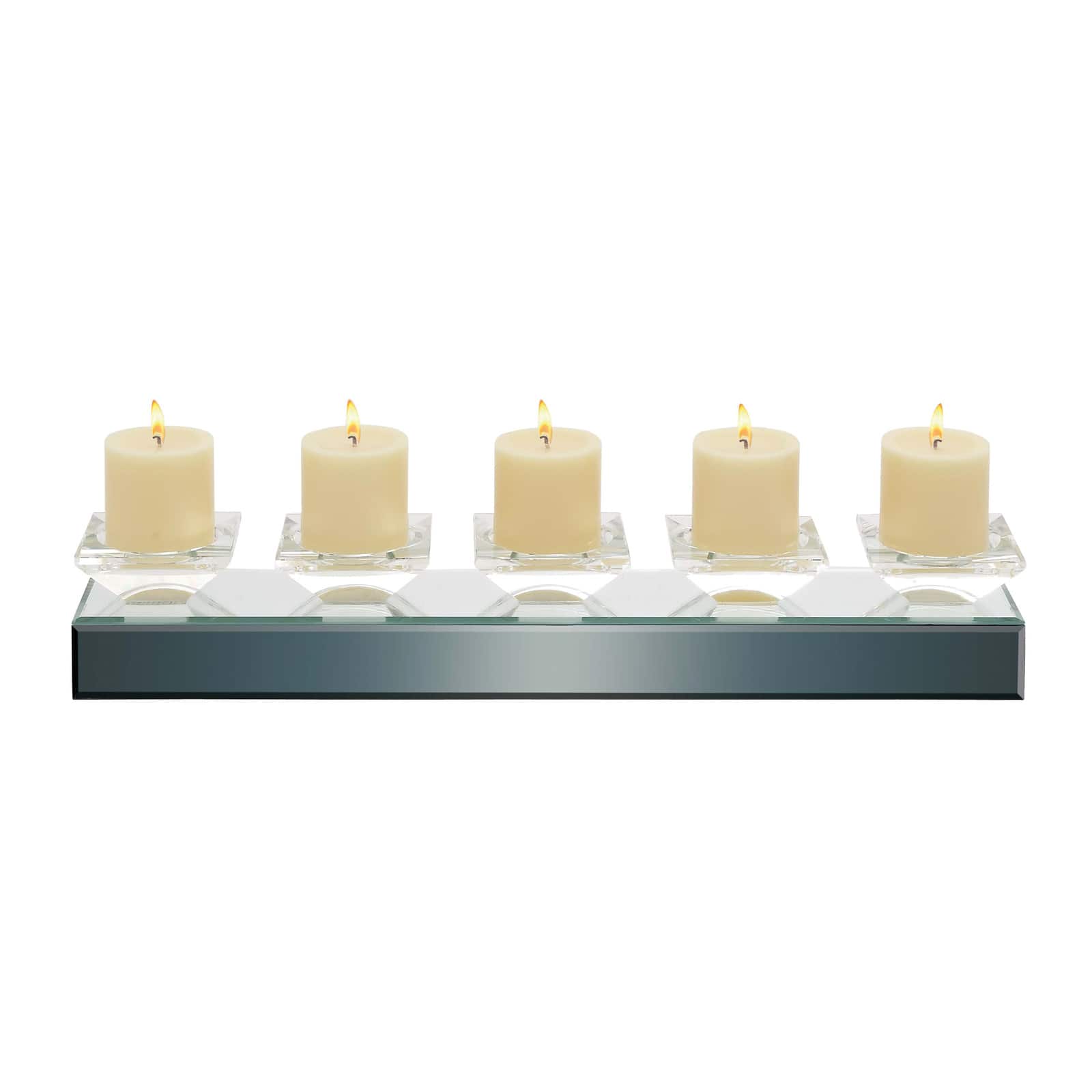 24" Clear Mirror Glam Candlestick Holder