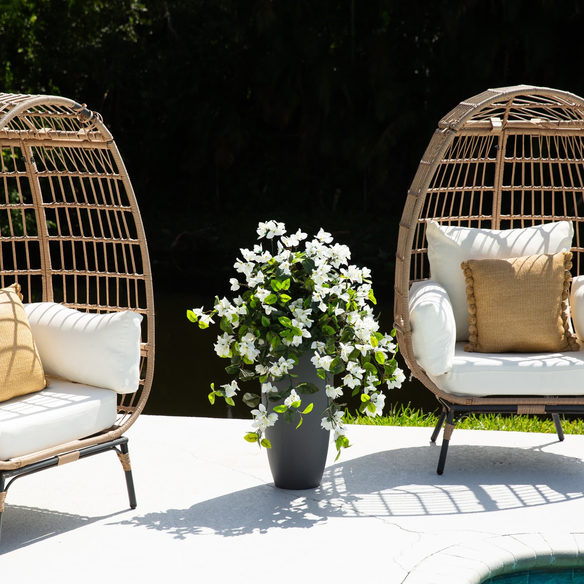 28" UV Resistant Artificial Bougainvillea Hanging Plants, 2ct.