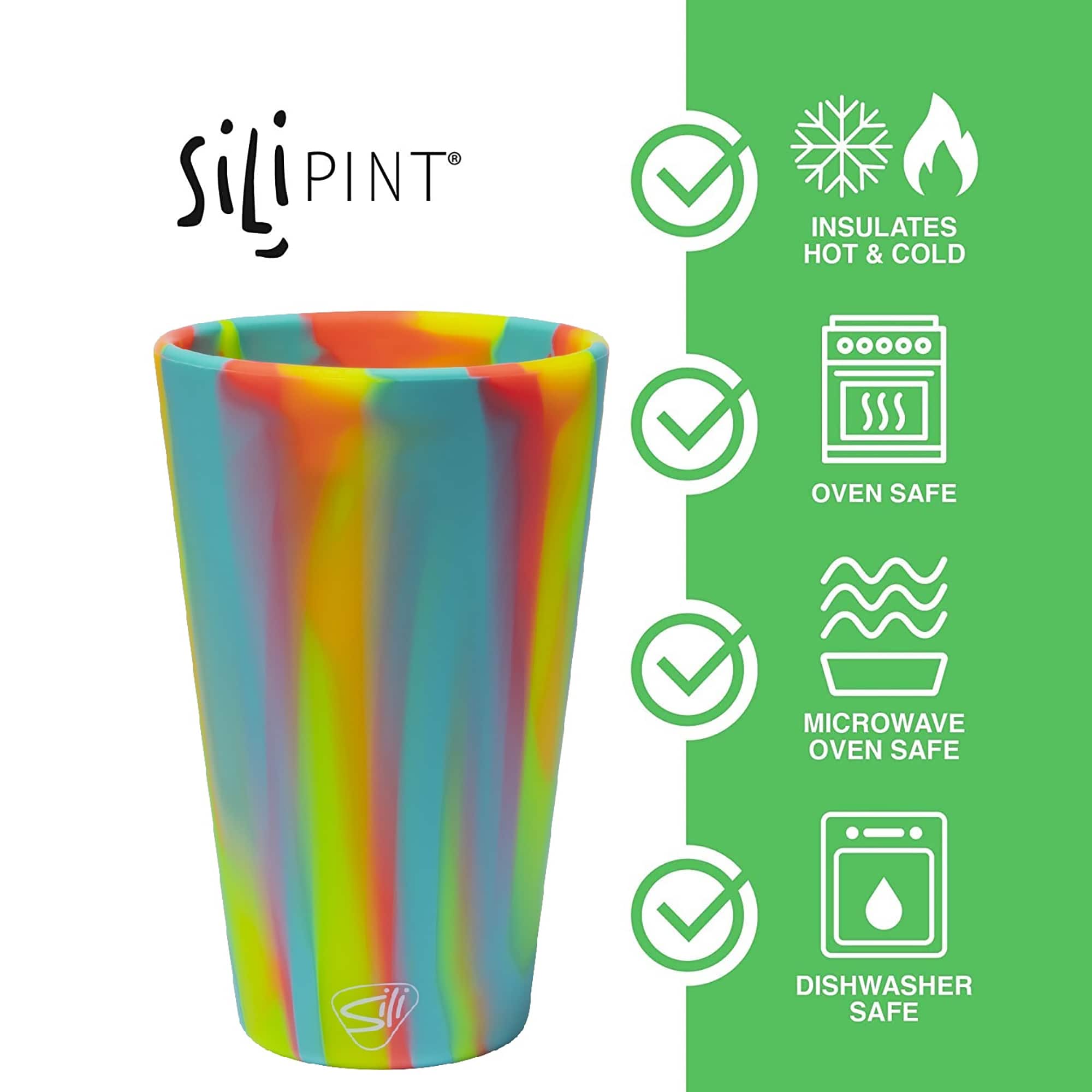 Silipint® 16oz. Sugar Rush & Aurora Silicone Pint Glasses, 2ct.