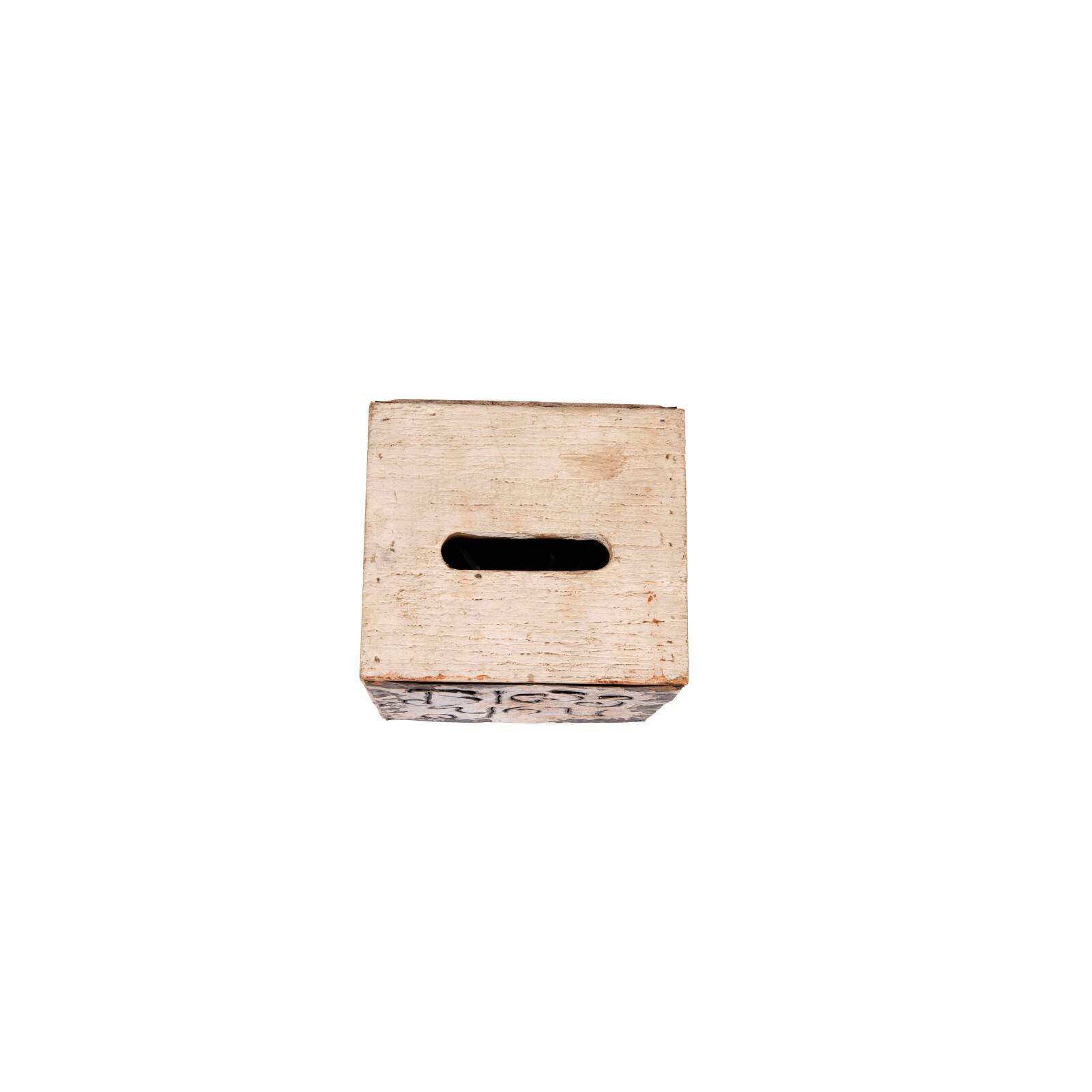 Hello Honey® 6.5" Wood & Metal "Bless You" Tissue Box Cover