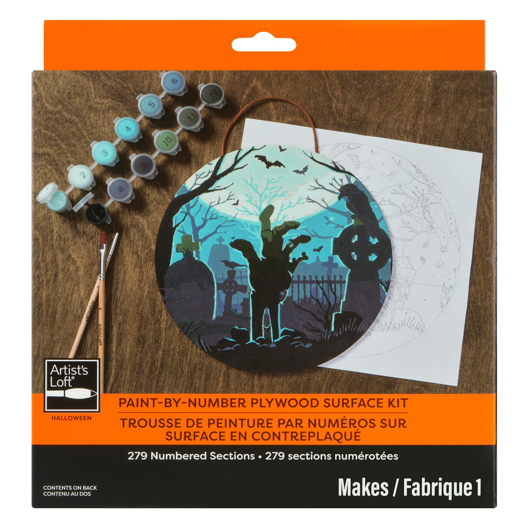 8" Zombie Hand Paint-by-Number Plywood Surface Kit by Artist's Loft®