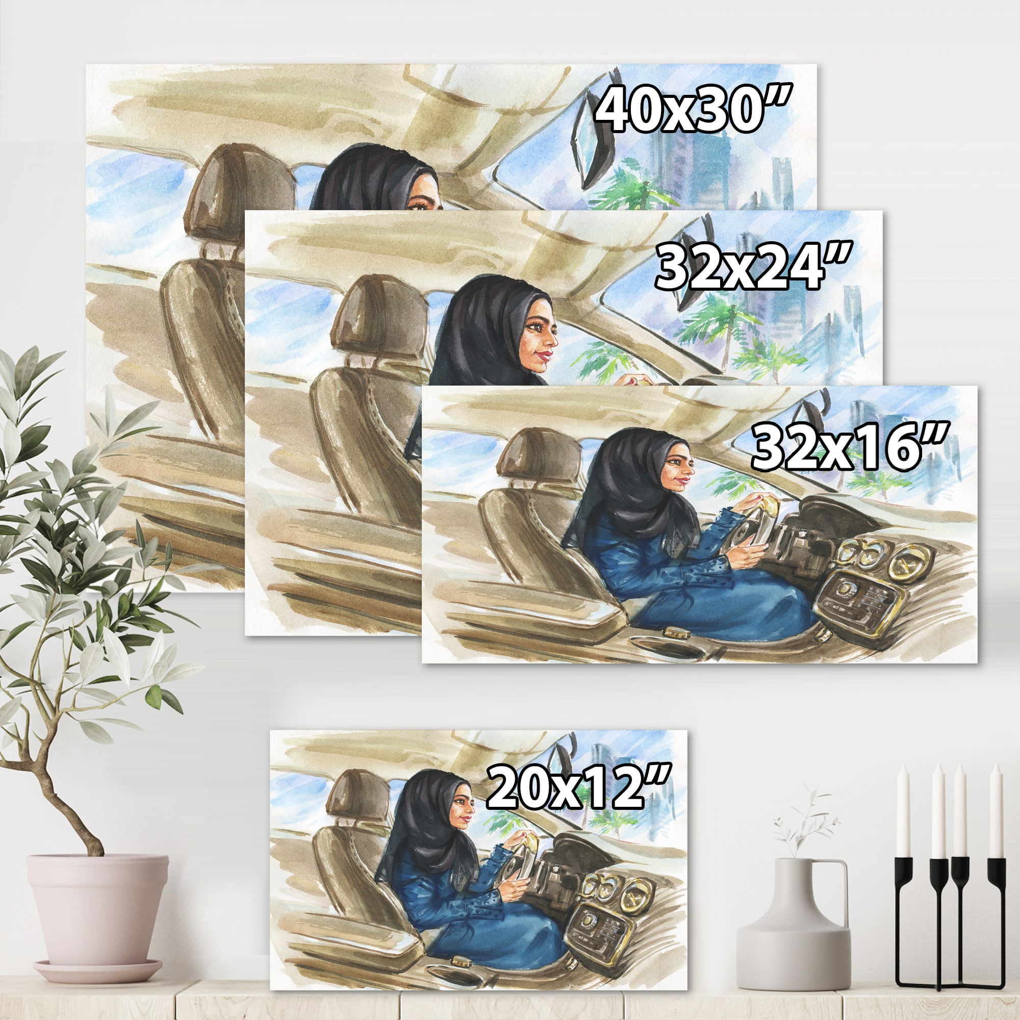 Designart - Arabian Woman Driving A Car I