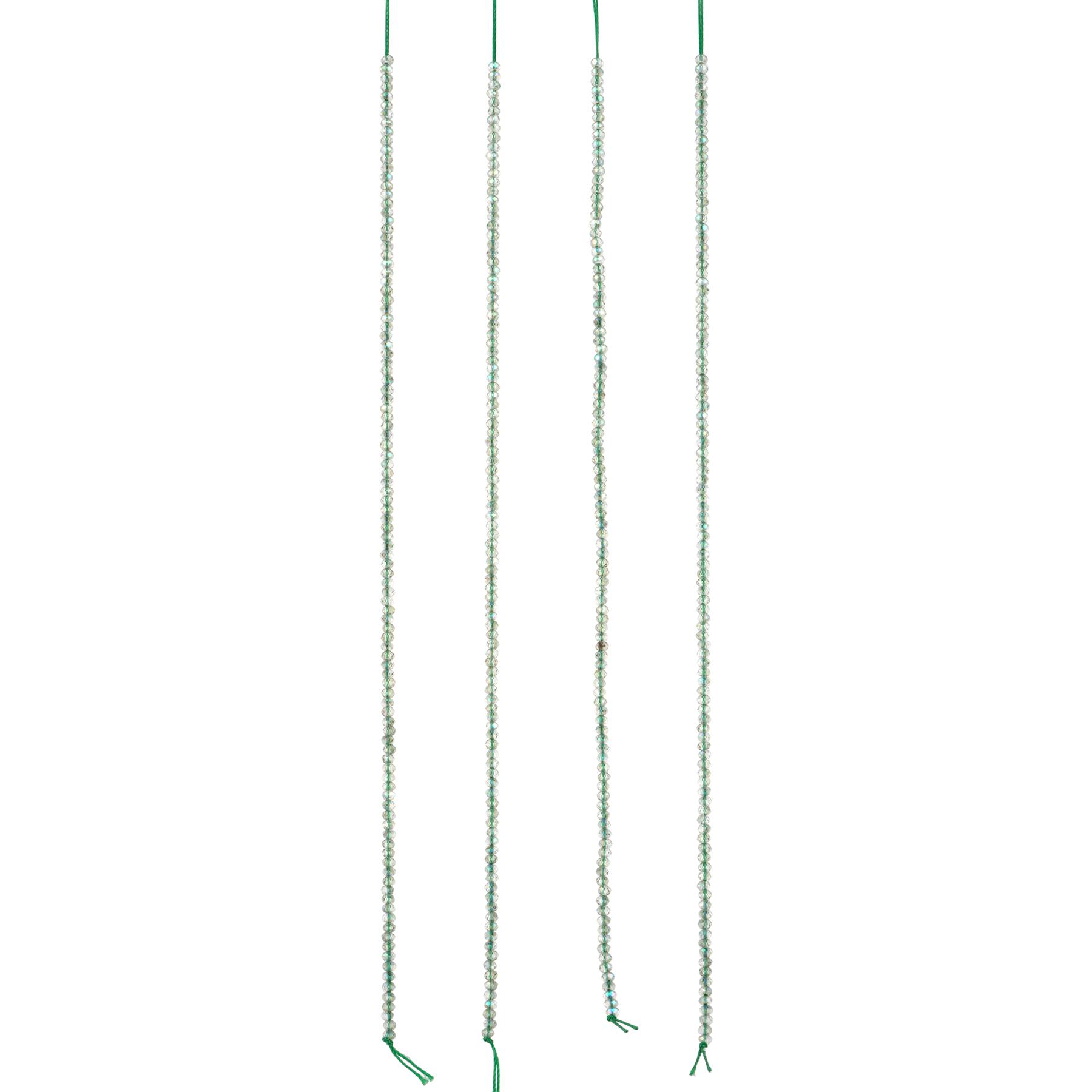 12 Pack: Light Green Faceted Glass Rondelle Beads, 2mm by Bead Landing™