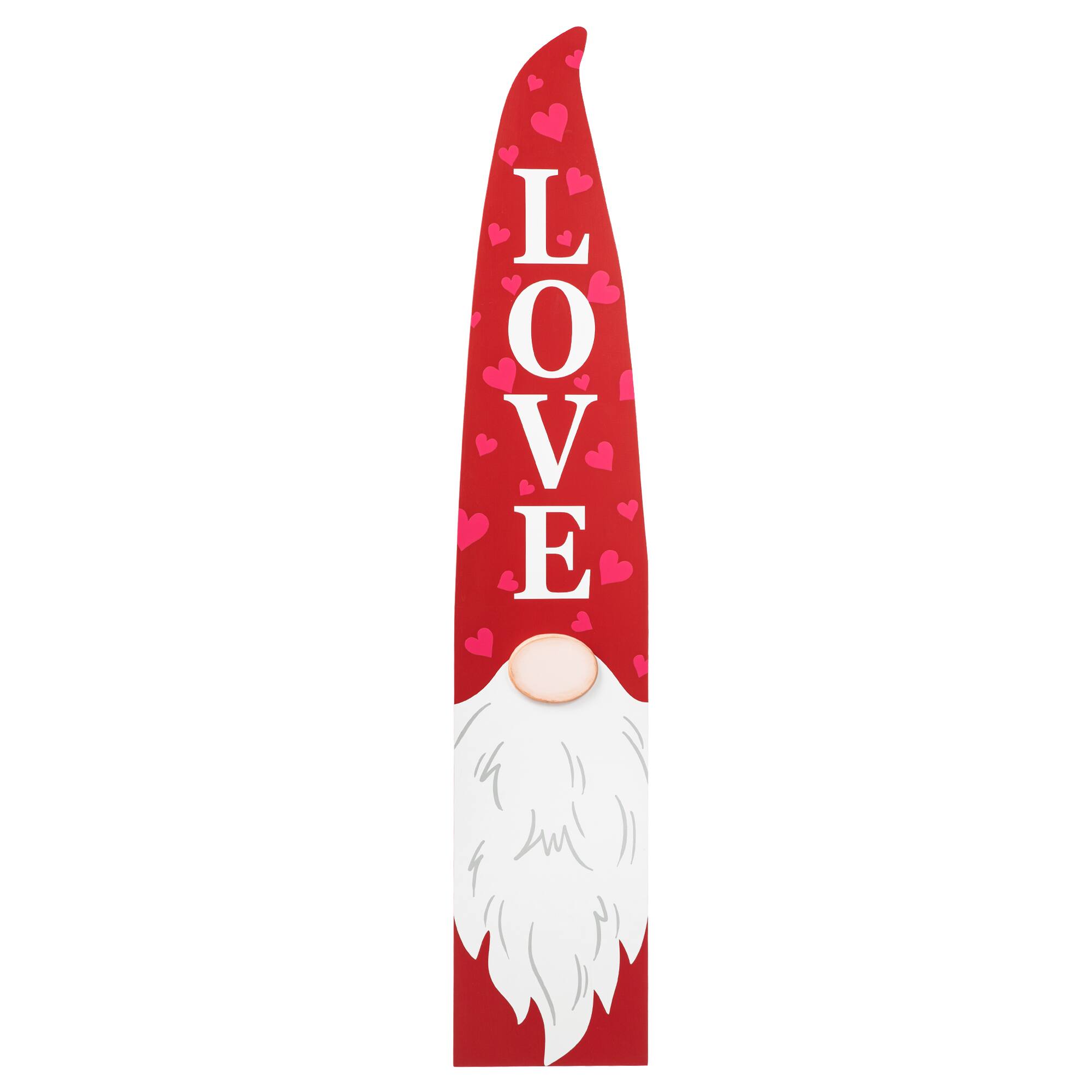 Glitzhome® 42" Valentine's Wooden Gnome Porch Decor