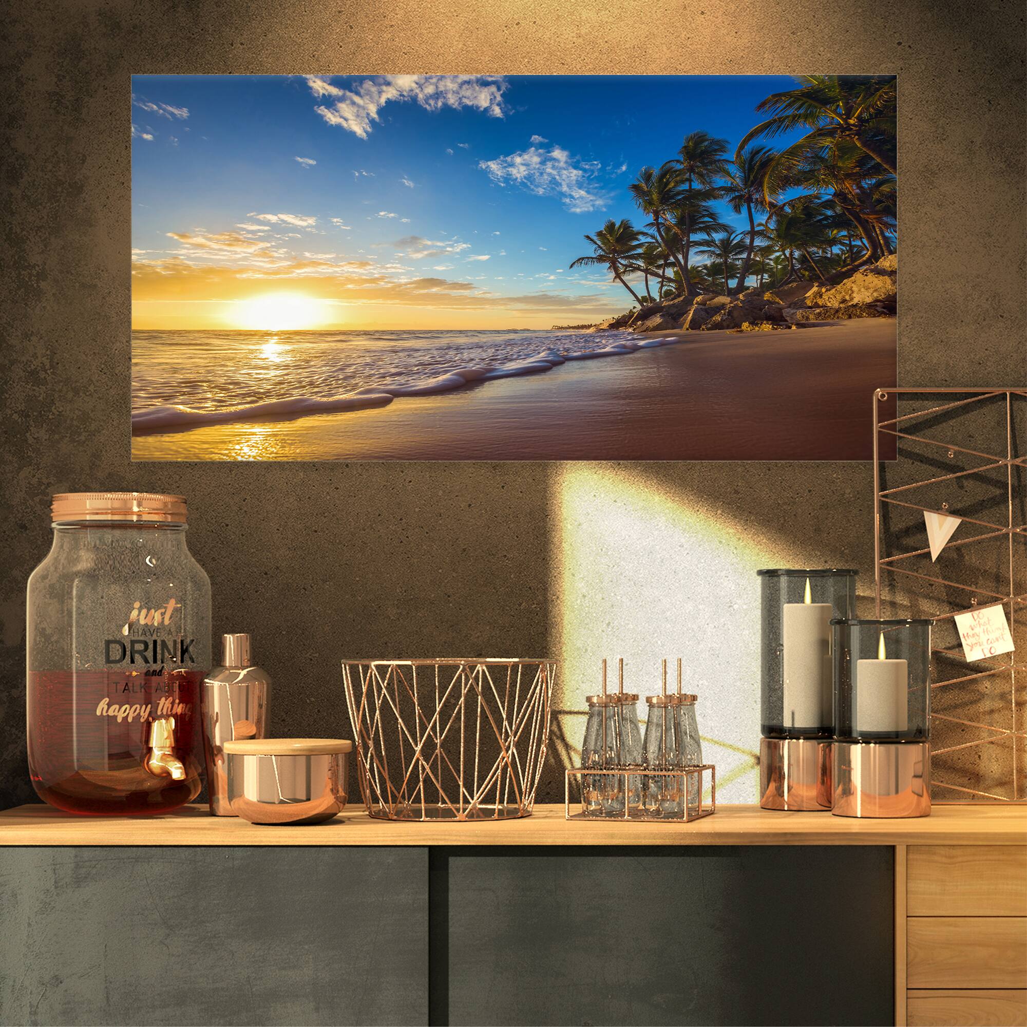 Designart - Paradise Tropical Island Beach Sunrise