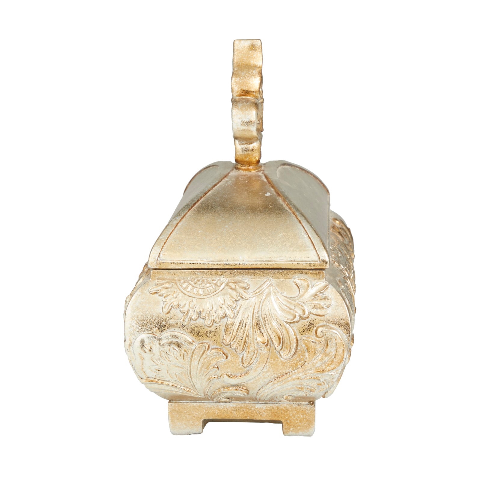 11" Gold Rectangular Traditional Decorative Jar