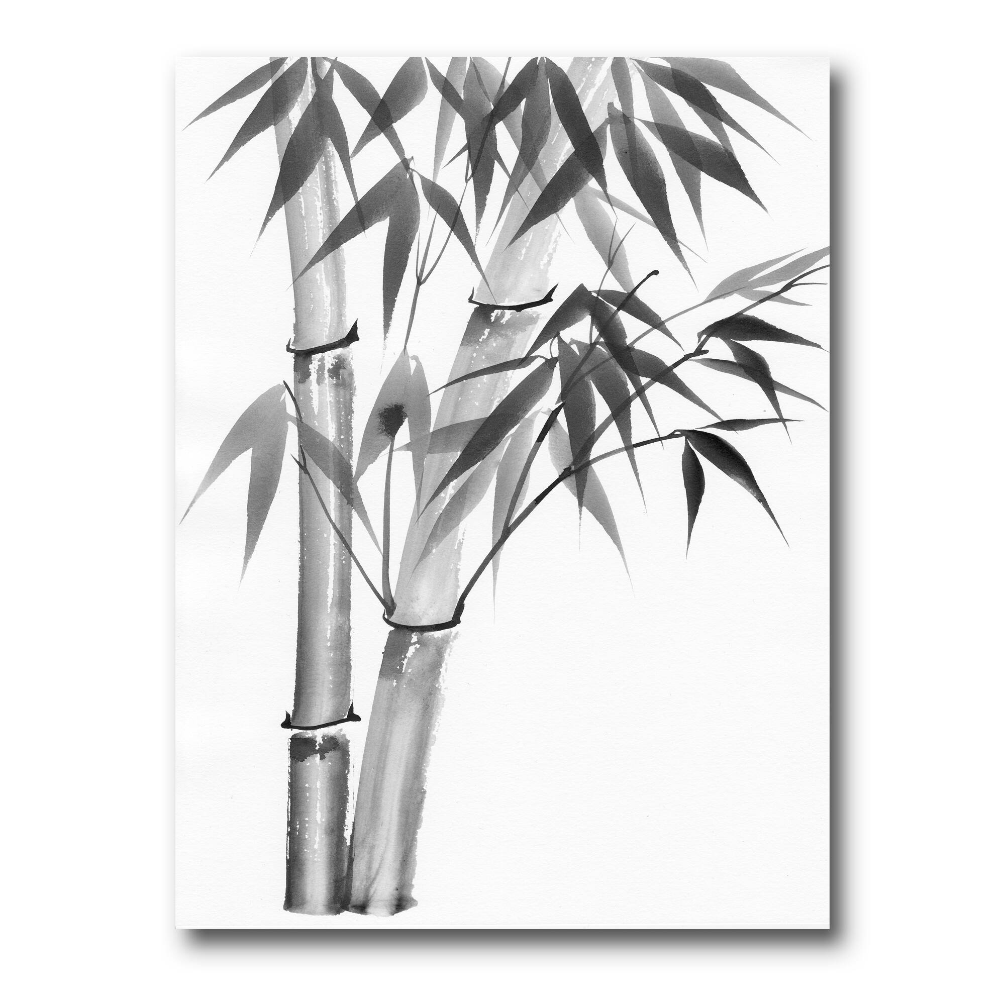 Designart - Vintage Monochrome Bamboo - Traditional Canvas Wall Art Print
