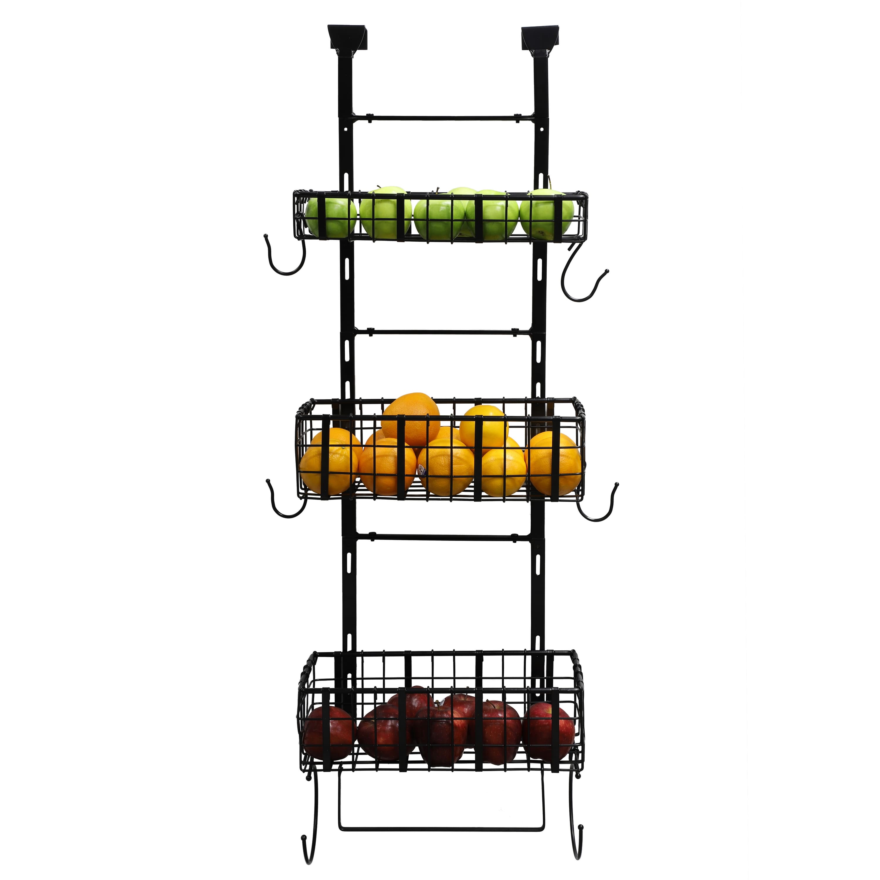 6 Pack: 40" Black Over the Door & Wall Mounted Metal Wire Organizer
