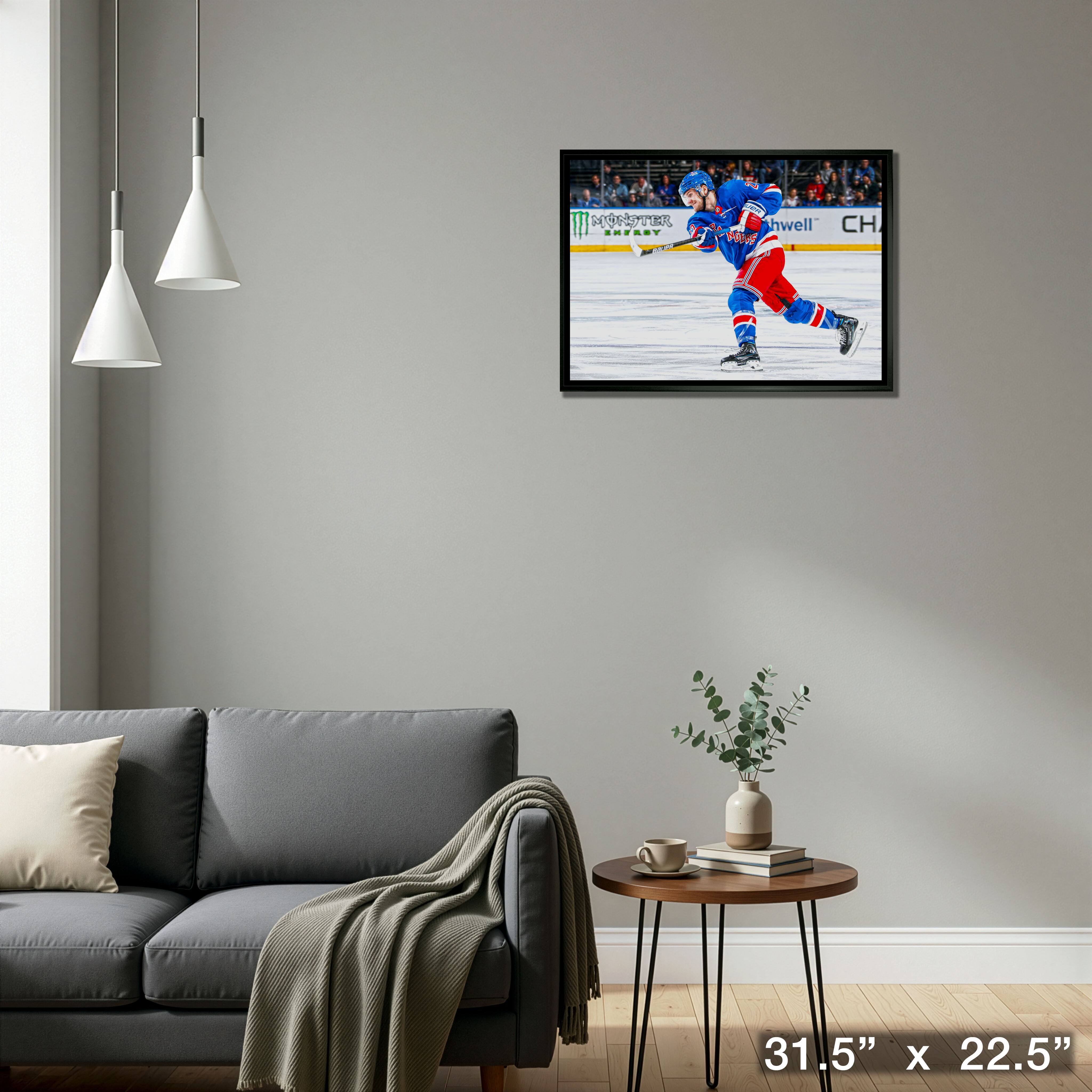 Adam Fox 20" x 29" Framed Canvas New York Rangers 31.5" x 22.5"